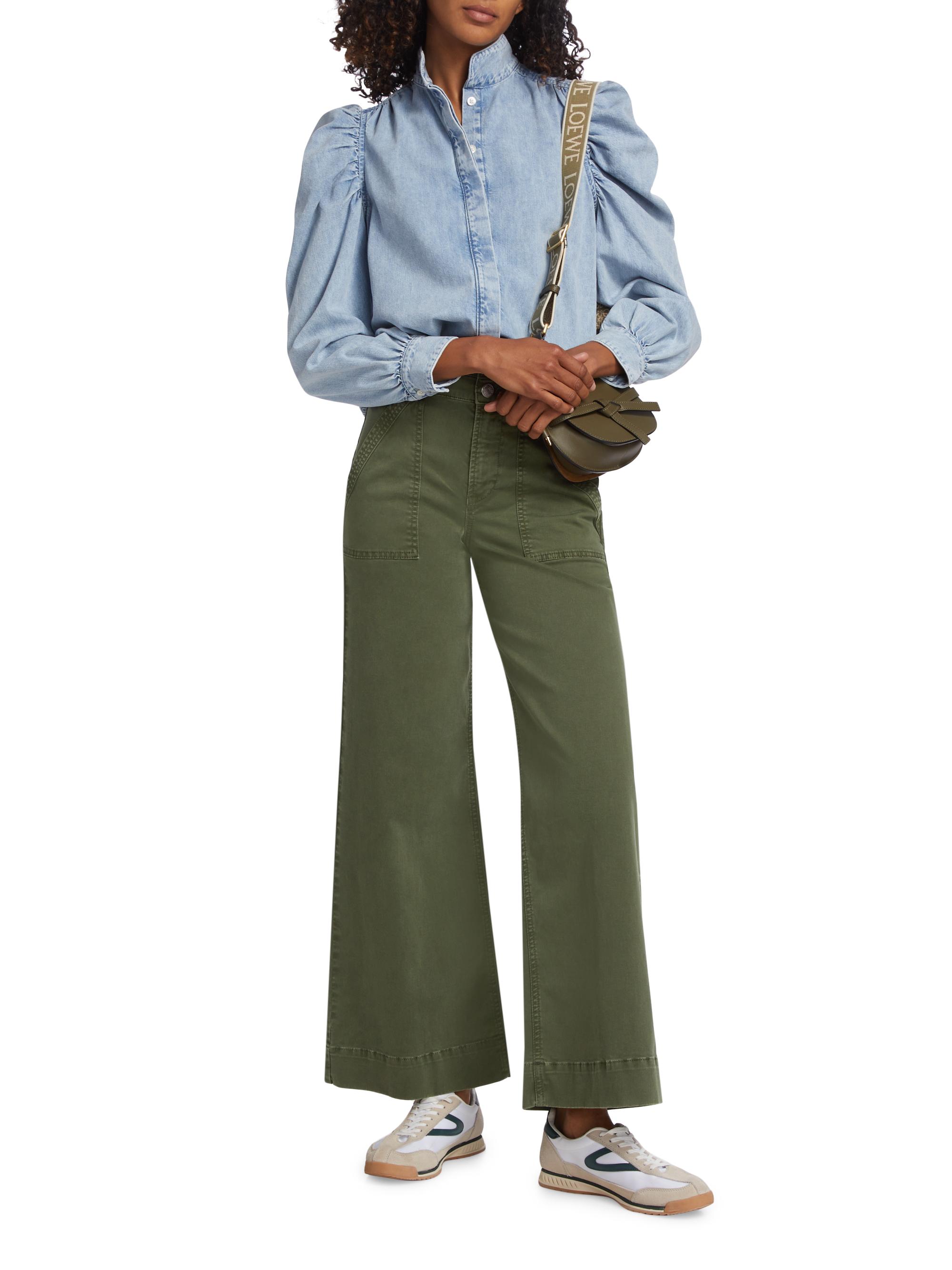 Frame Gillian Denim Puff-Sleeve Shirt | Saks Fifth Avenue