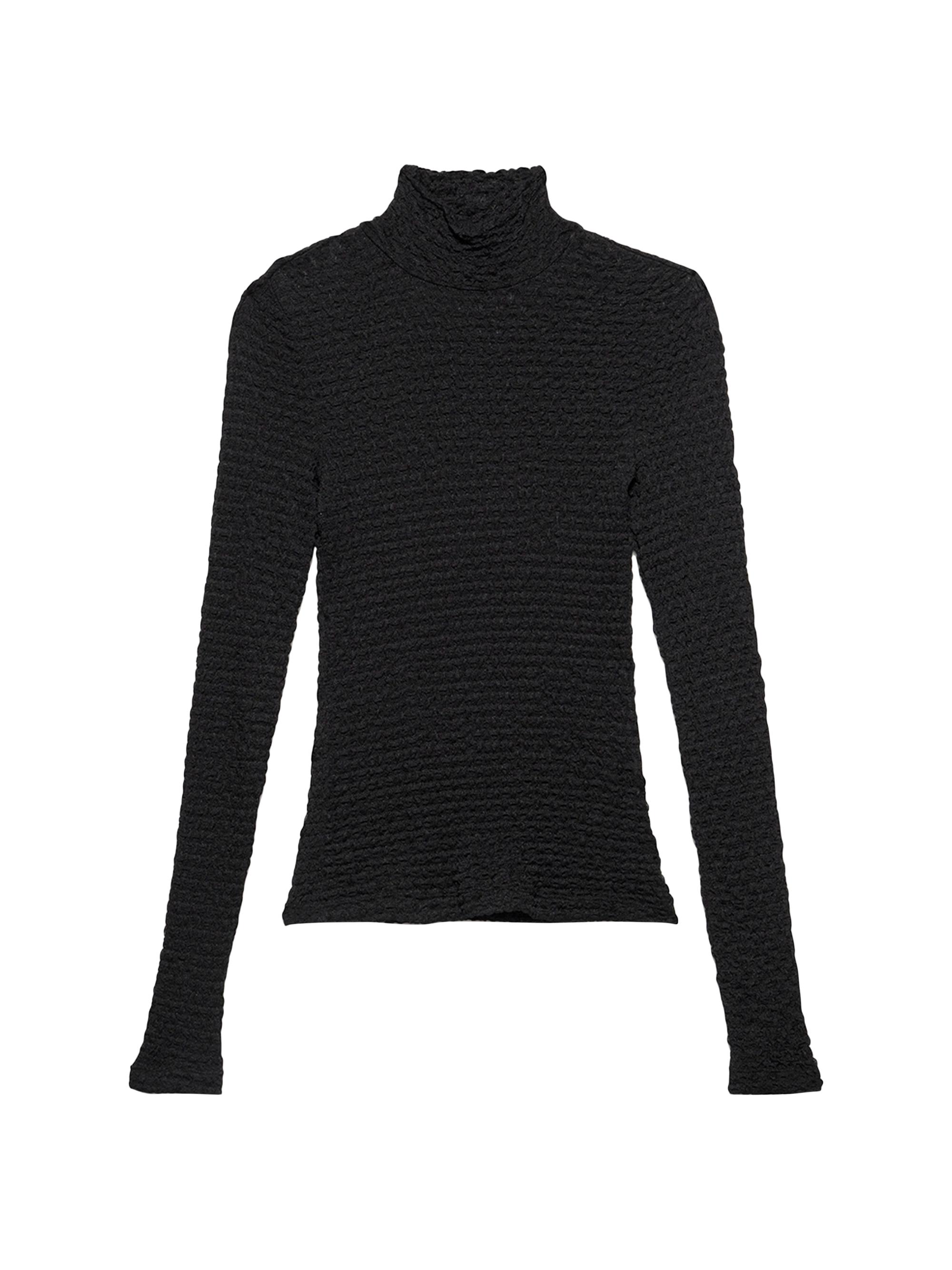 Frame Women's Lace Mesh Turtleneck Blouse - Noir
