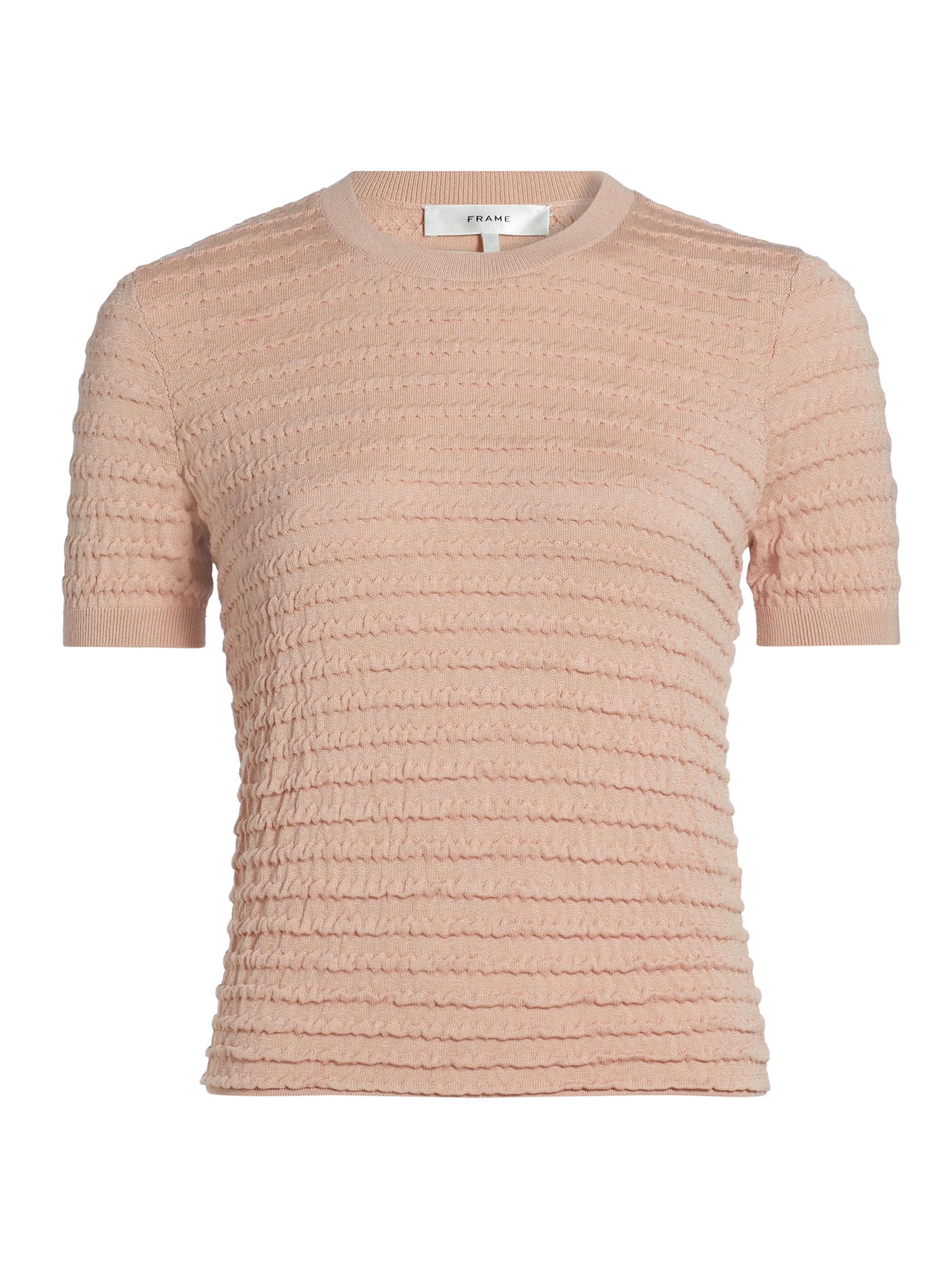 Frame Women's Silk-Blend Smocked Tee - Peony