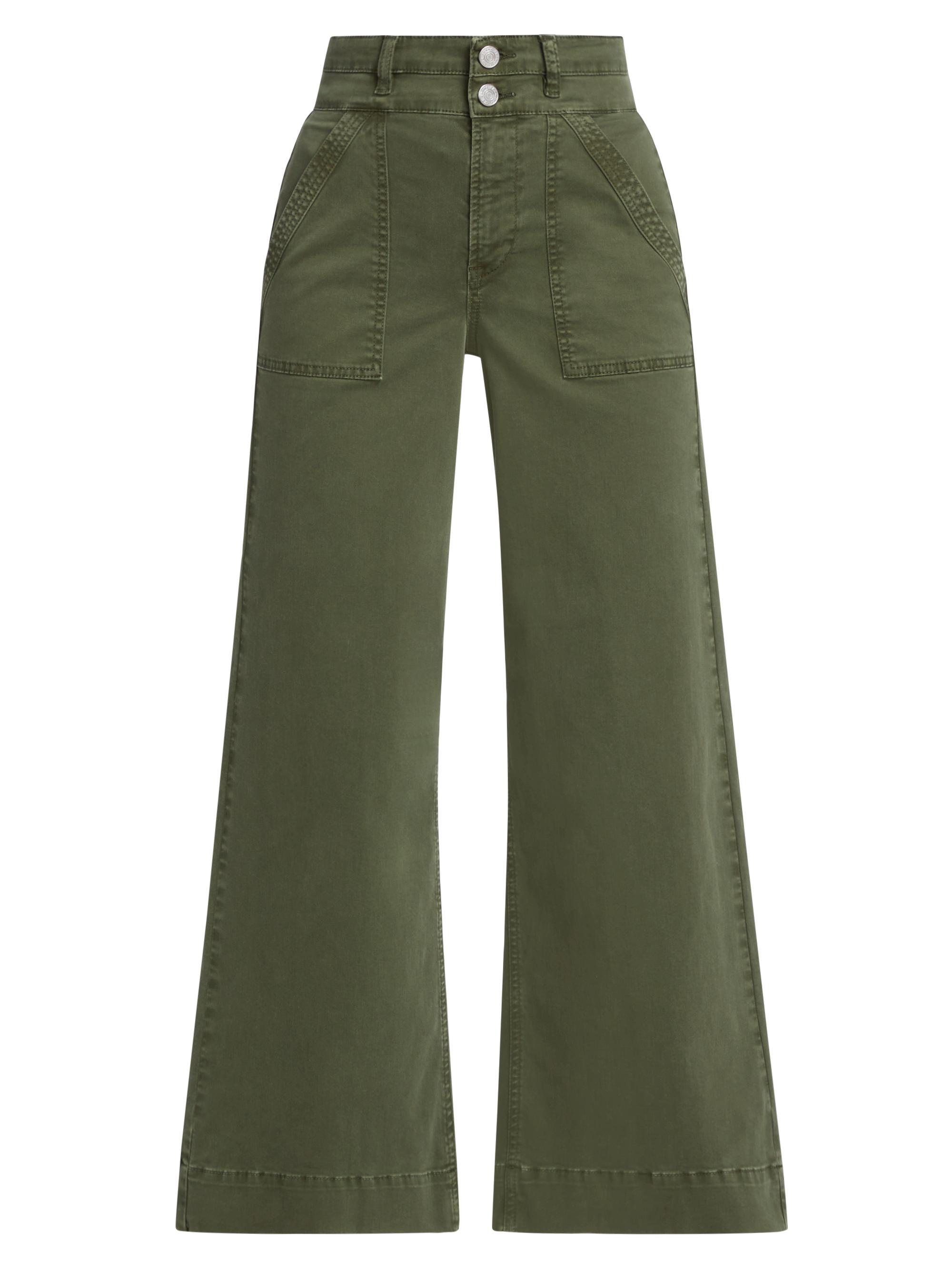 Frame High-Rise Double Waistband Cargo Palazzo Pants | Saks