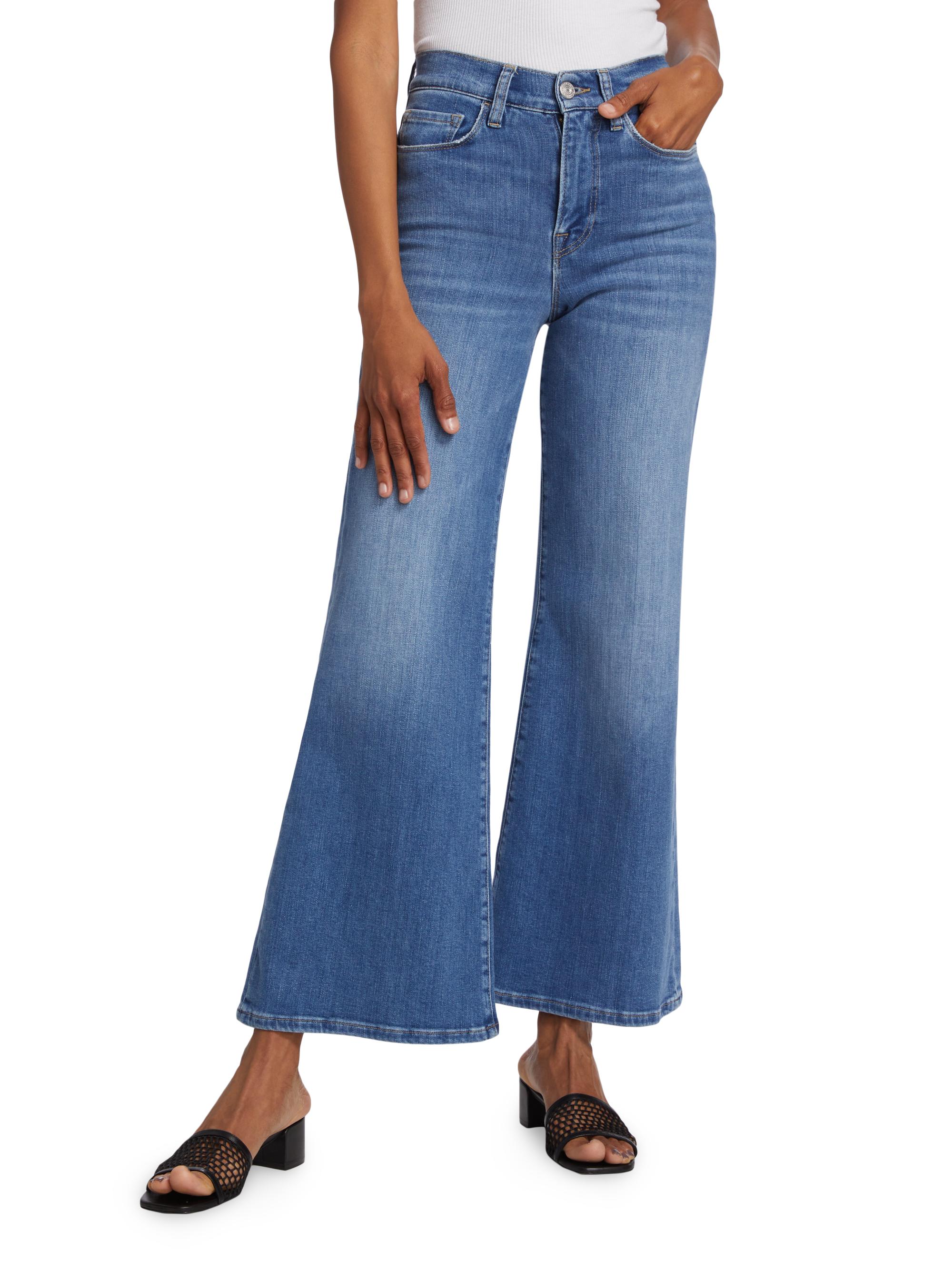 Frame Le Slim Palazzo Drizzle High-Rise Stretch Jeans Saks Fifth