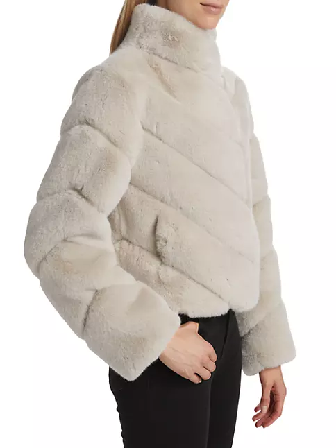 Stone Faux Fur Jacket
