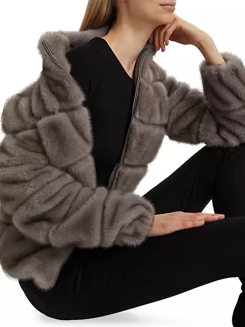 Balmain Oversize Monogram Faux Fur Full Zip Hoodie In Ivory Black