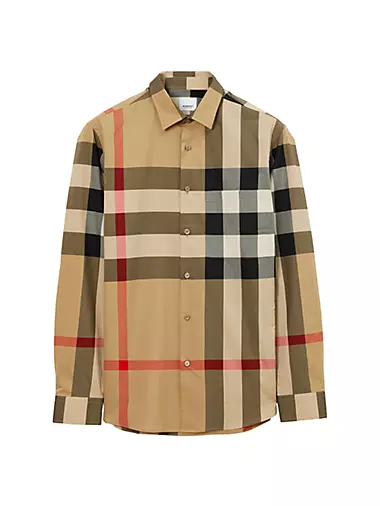 Burberry Flannel Check Shirt in Green for Men