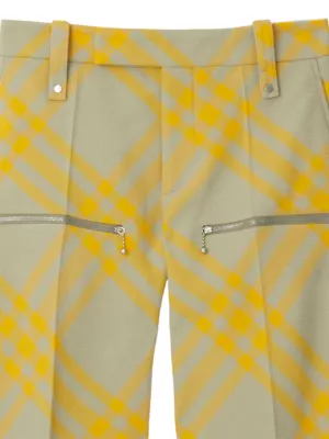 Emporio Armani Kids check-pattern cotton short set - Yellow