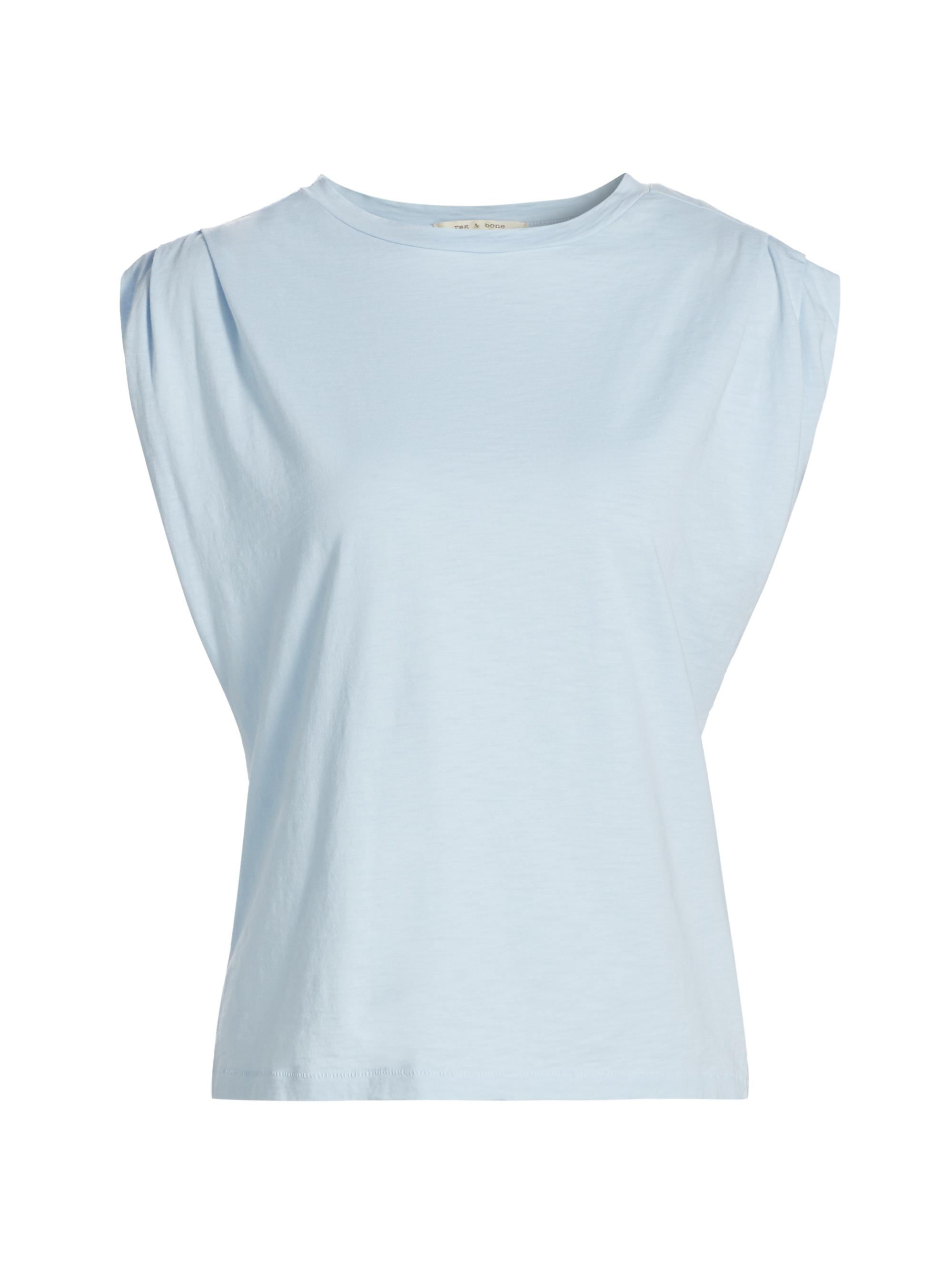 rag & bone Women's The Slub Pleated Tank - Light Blue