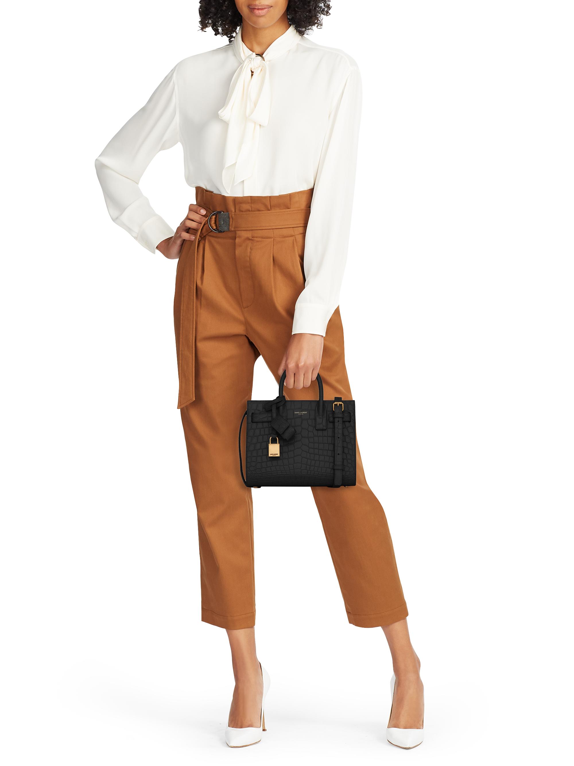Sac De Jour Nano Patent Calf Leather Top Handle Bag - Green main image 1
