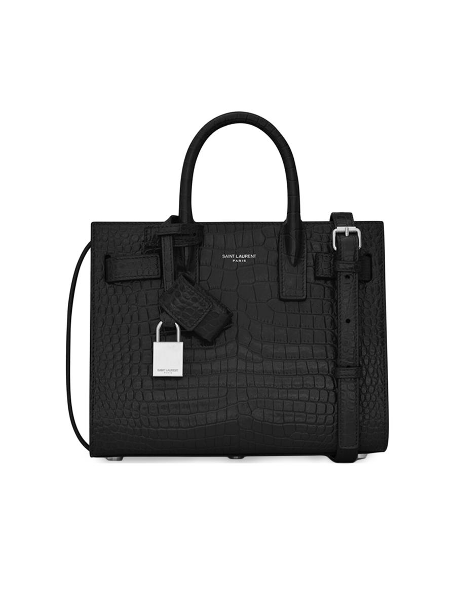 Saint Laurent Sac De Jour Nano Top Handle Bag In Embossed