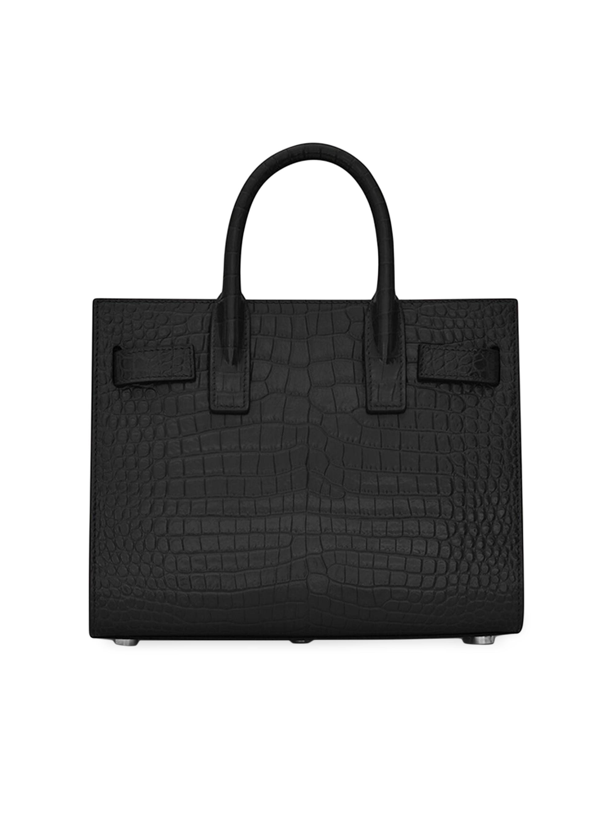Saint Laurent Sac De Jour Nano Top Handle Bag In Embossed