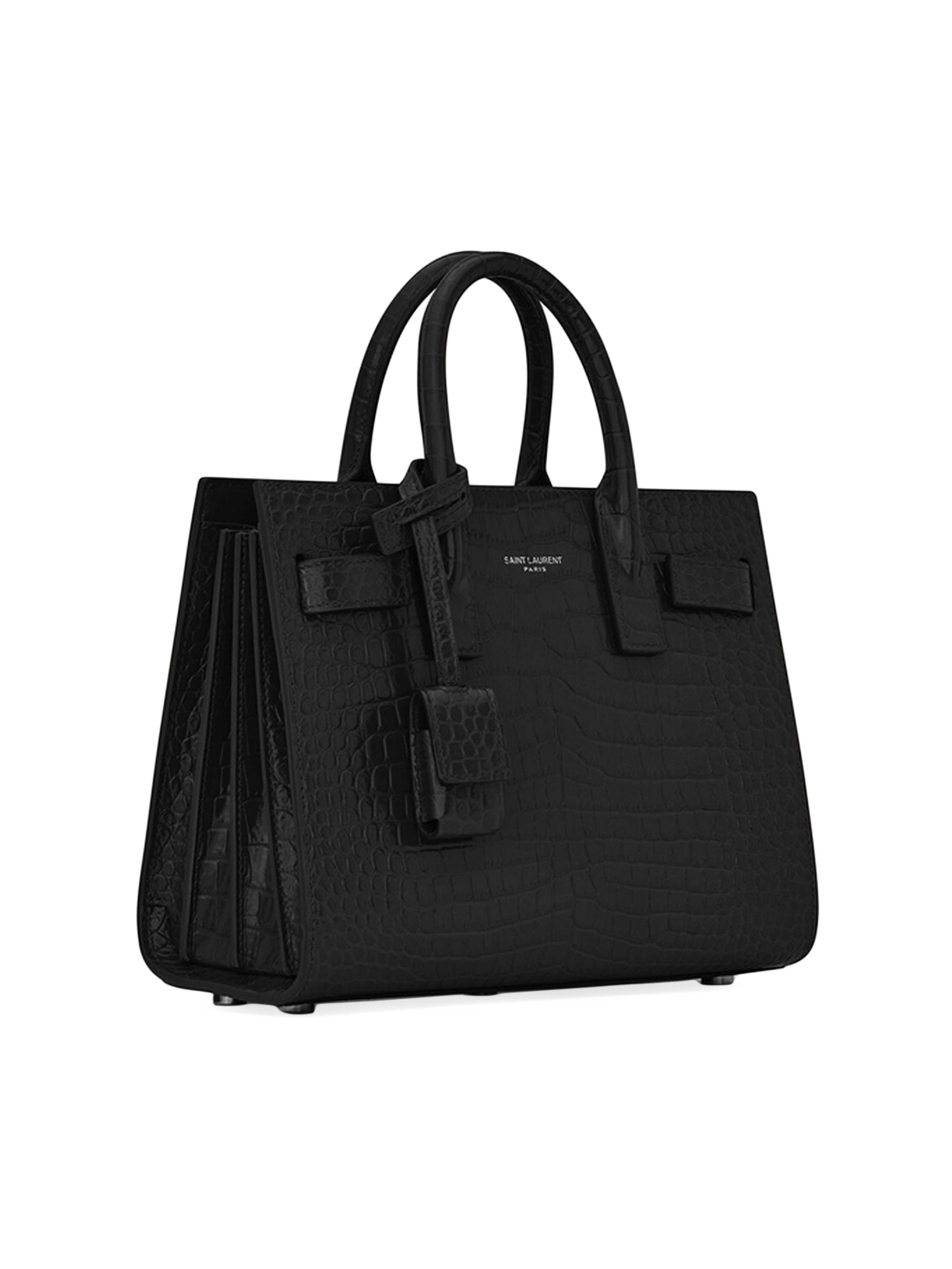 Saint Laurent Sac De Jour Nano Top Handle Bag In Embossed
