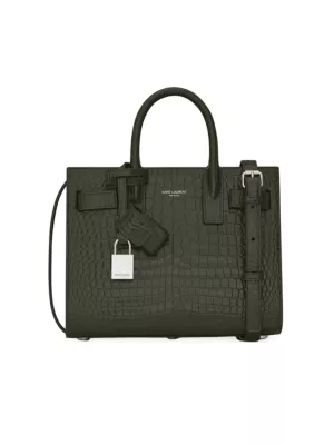 Shop Saint Laurent Sac De Jour Nano Top Handle Bag In Embossed Crocodile  Shiny Leather | Saks Fifth Avenue