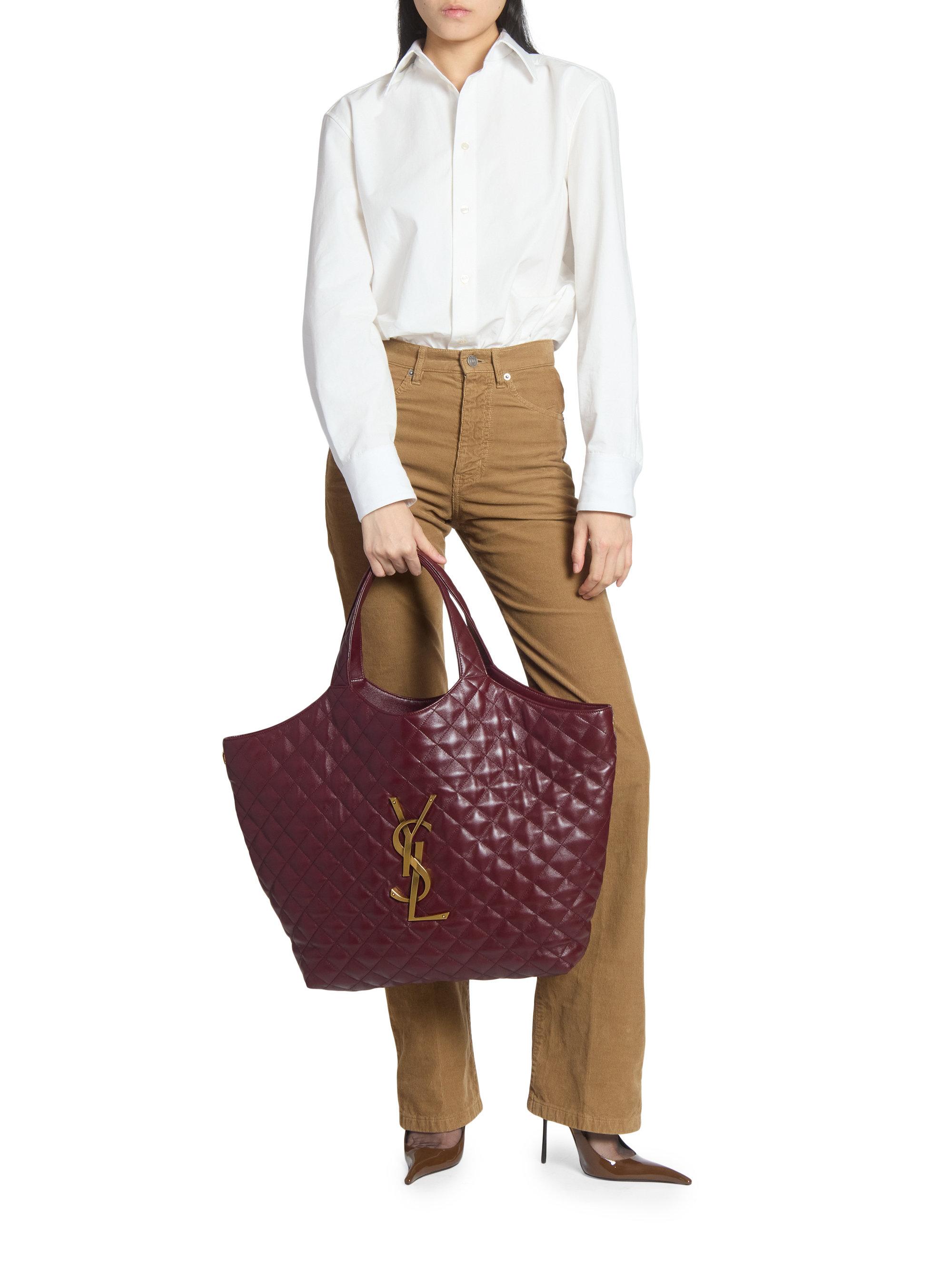 Saint Laurent Women's Icare Maxi Shopping Bag In Quilted Lambskin - Rouge Cabernet