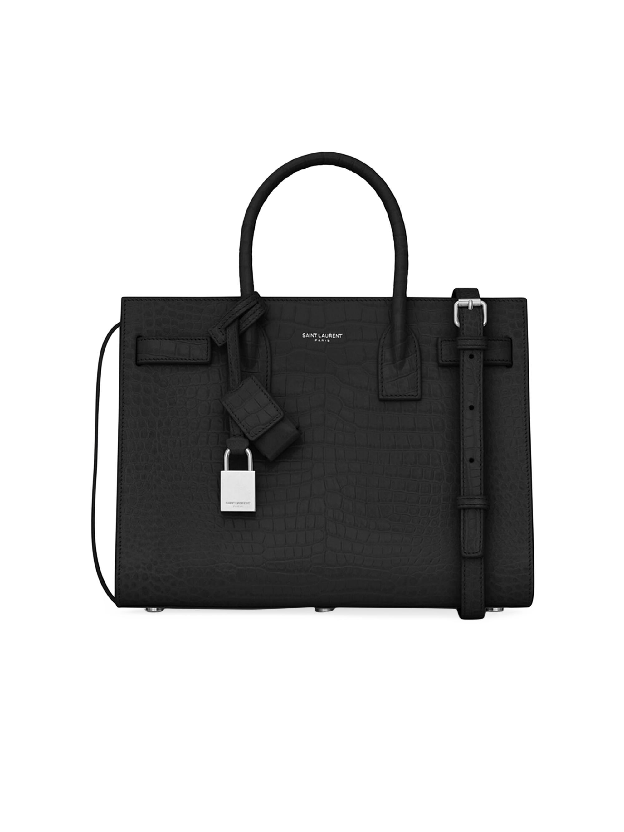 YSL キルティングエコバッグ 黒 Saint Laurent Small Sac De Jour Top Handle Bag In Matte Embossed