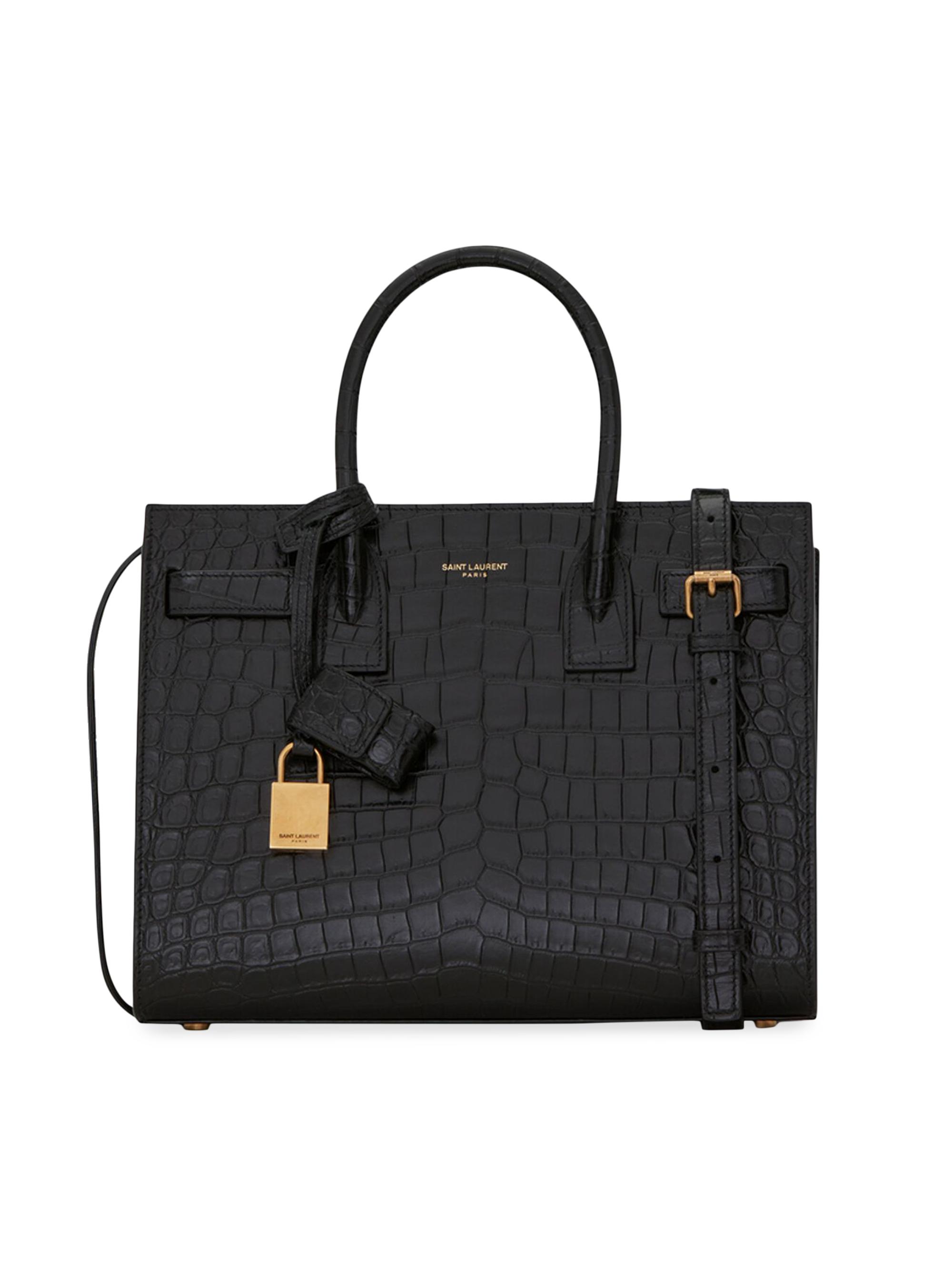 値下げSAINT LOUIS ブラック オブジェ Saint Laurent Small Sac De Jour Top Handle Bag In Matte Embossed