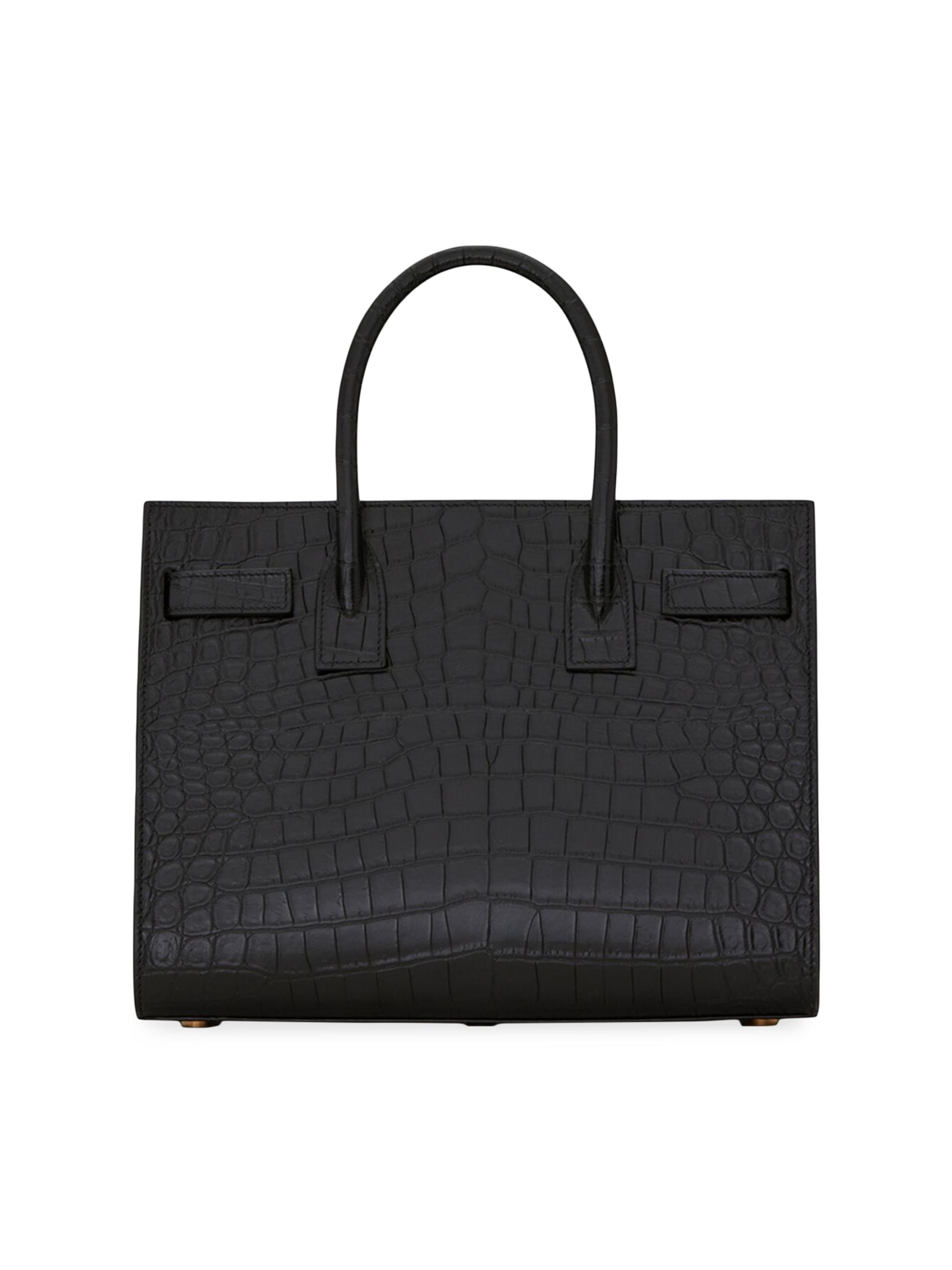 Saint Laurent Sac De Jour Baby Top Handle Bag In Crocodile
