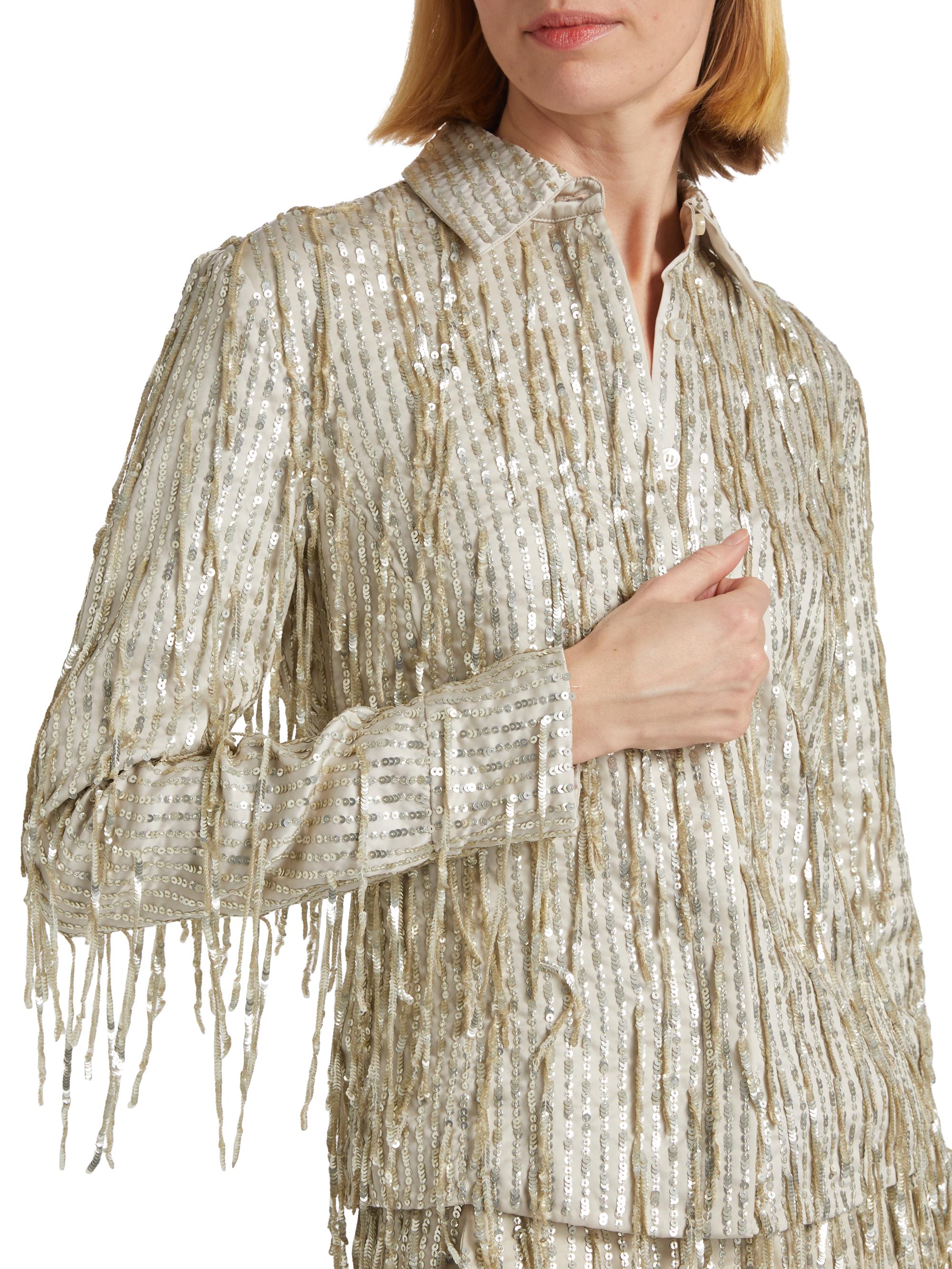Amiri Sequin Fringe Shirt | Saks Fifth Avenue