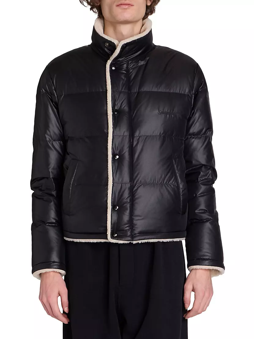 Shop Saint Laurent Down Puffer Jacket In Nylon | Saks Fifth Avenue