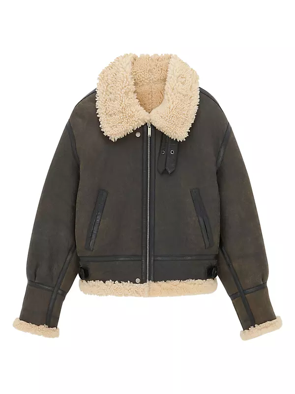 Shop Saint Laurent Reversible Aviator Jacket In Aged Leather And 