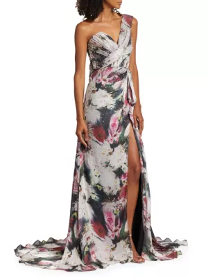 Print Chiffon Evening Dress