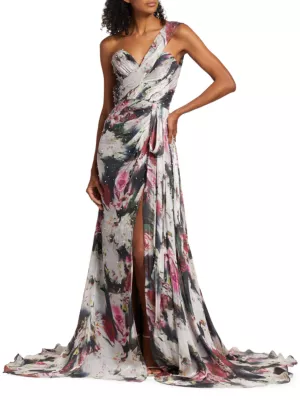 Print Chiffon Evening Dress