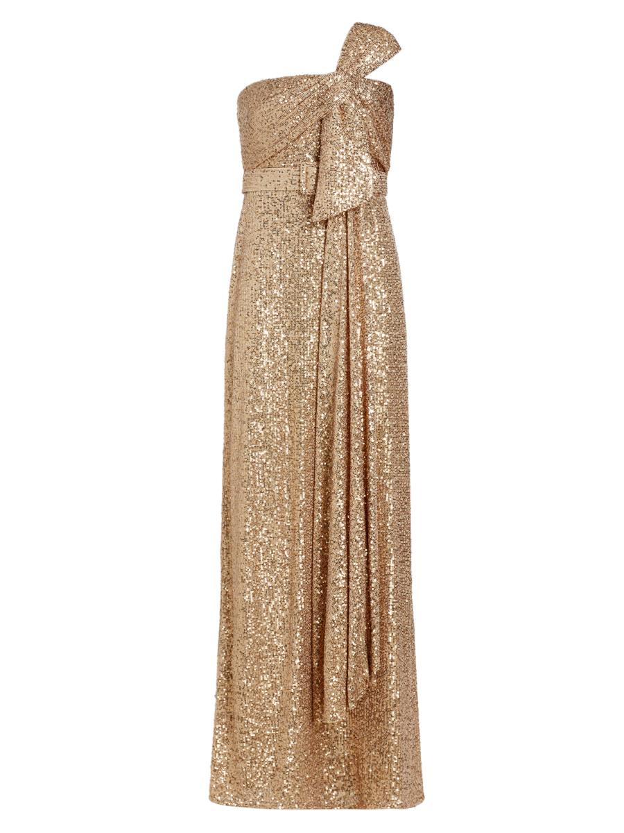 Badgley Mischka Strapless Sequin Bow Gown | Saks Fifth Avenue