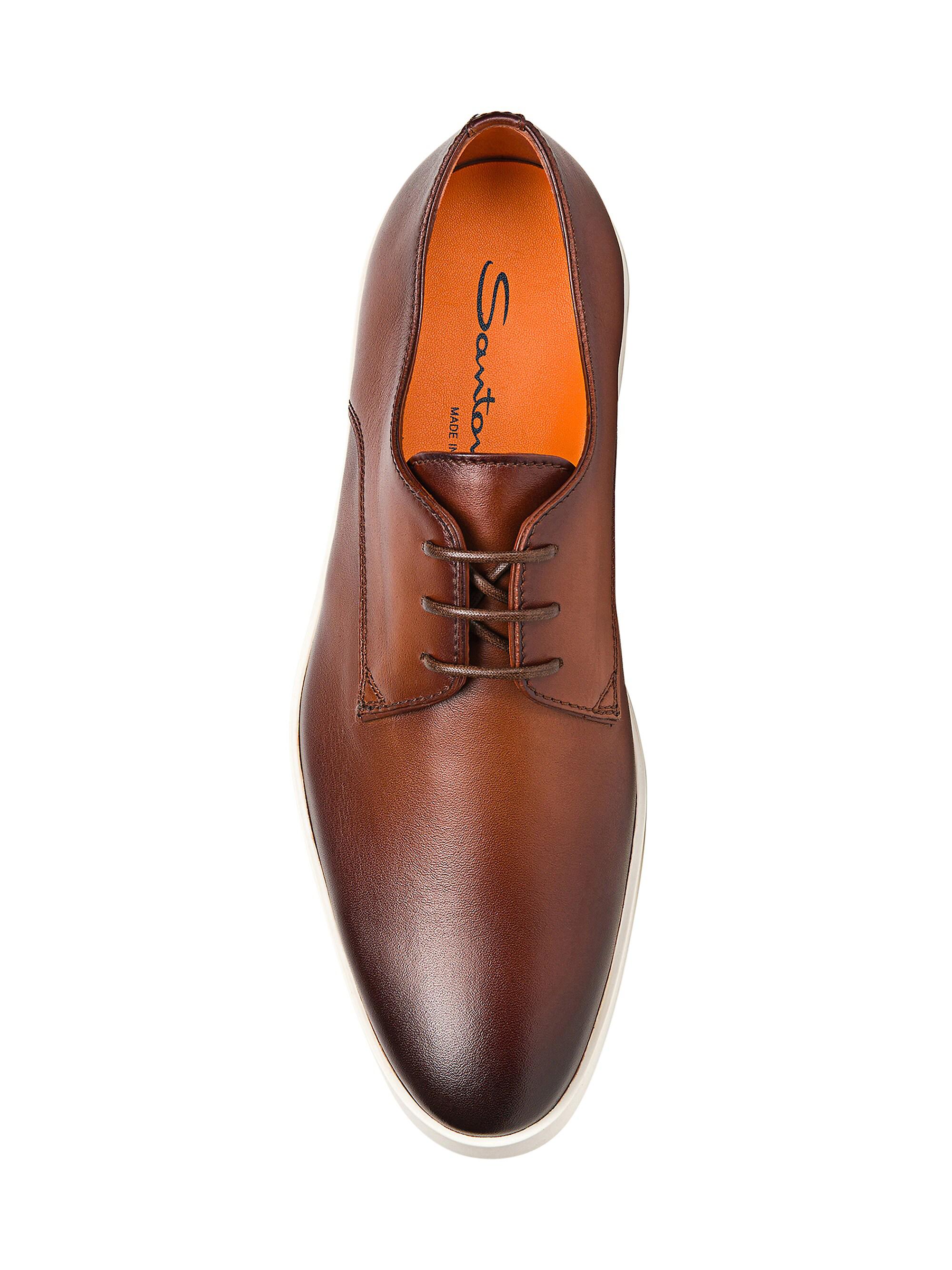 Santoni Leather Lace-Up Oxfords | Saks Fifth Avenue