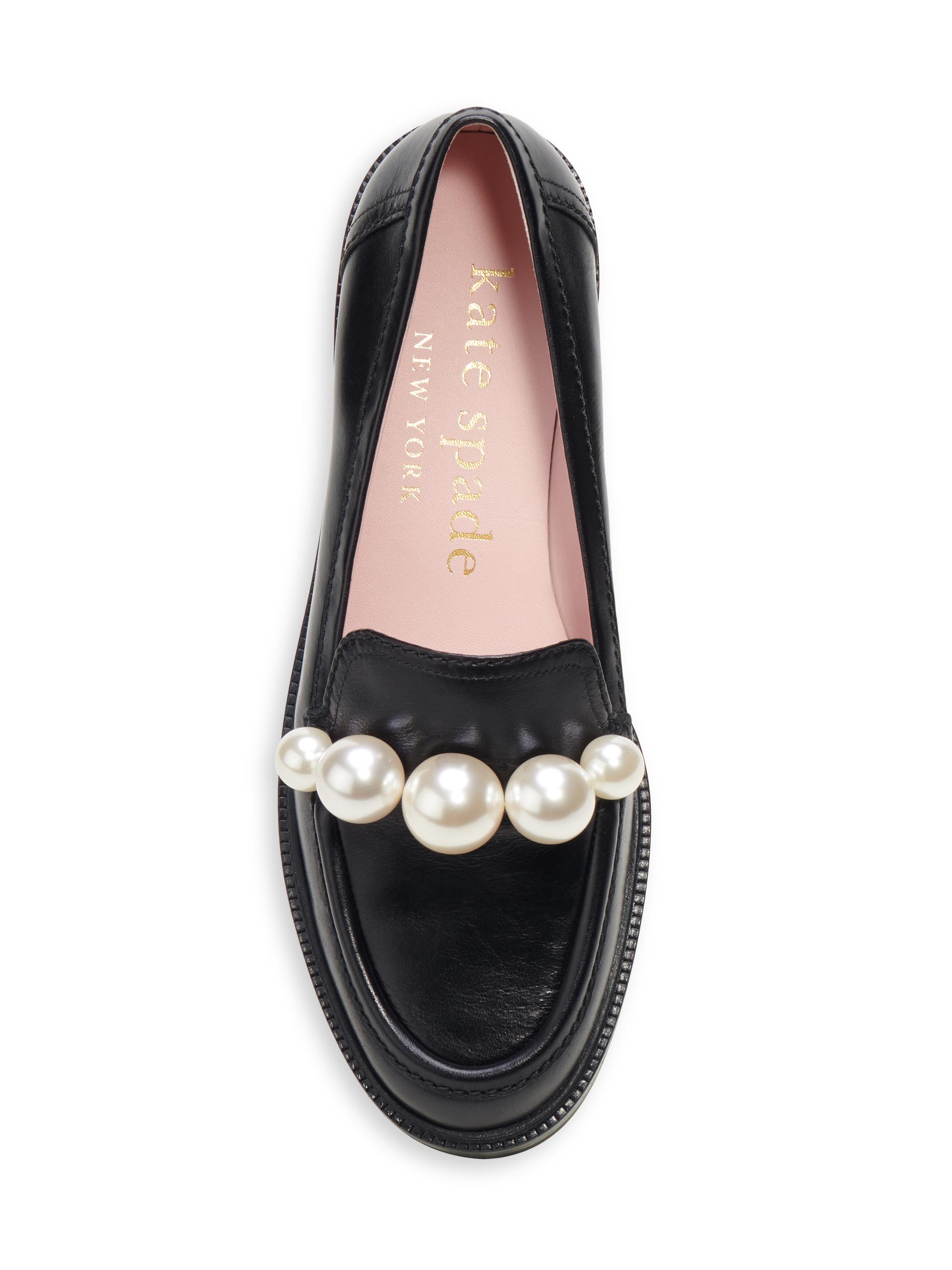 kate spade new york Posh Faux-Pearl Leather Loafers | Saks Fifth