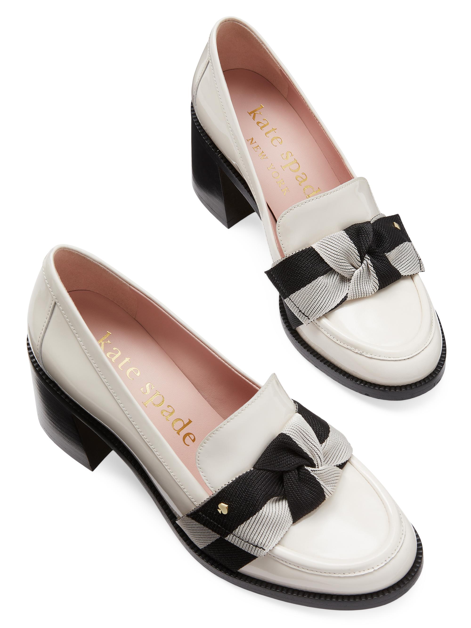 kate spade new york Leandra 89MM Leather Block-Heel Loafers | Saks