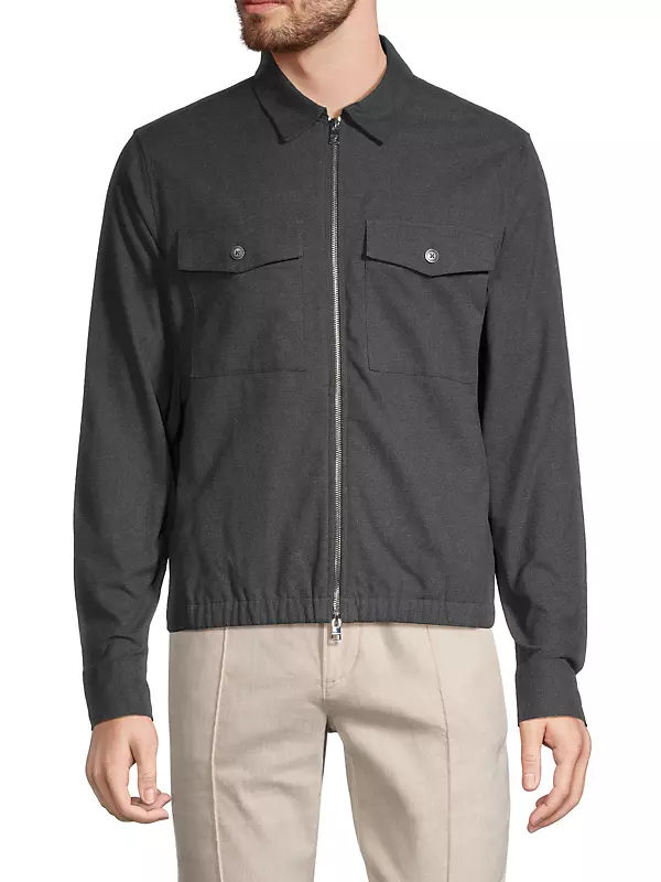 Shop Michael Kors Stretch-Cotton Shirt Jacket | Saks Fifth Avenue
