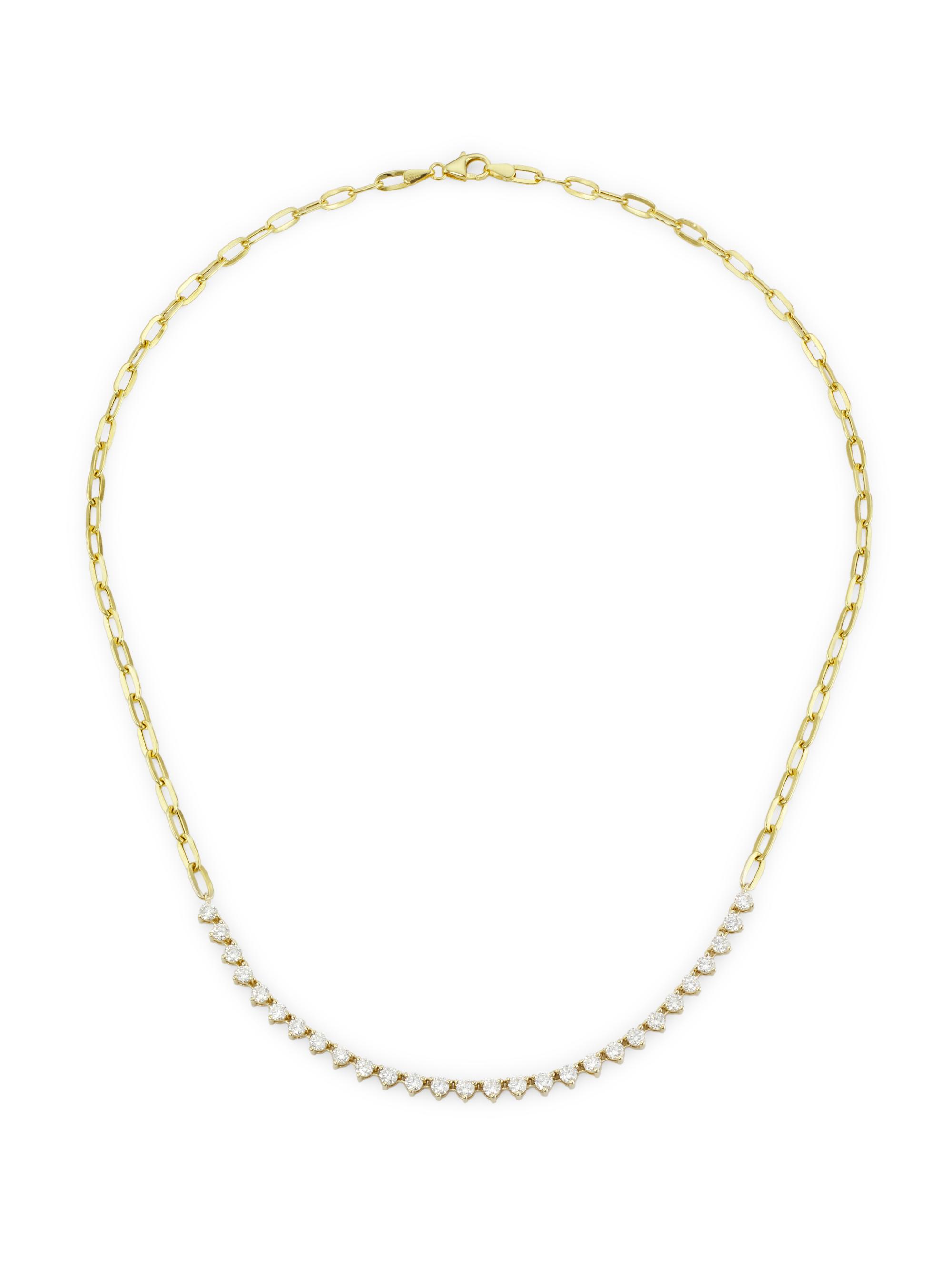 Saks Fifth Avenue Collection Women's 14K Yellow Gold & 2 TCW Diamond Paper Clip Necklace - Gold