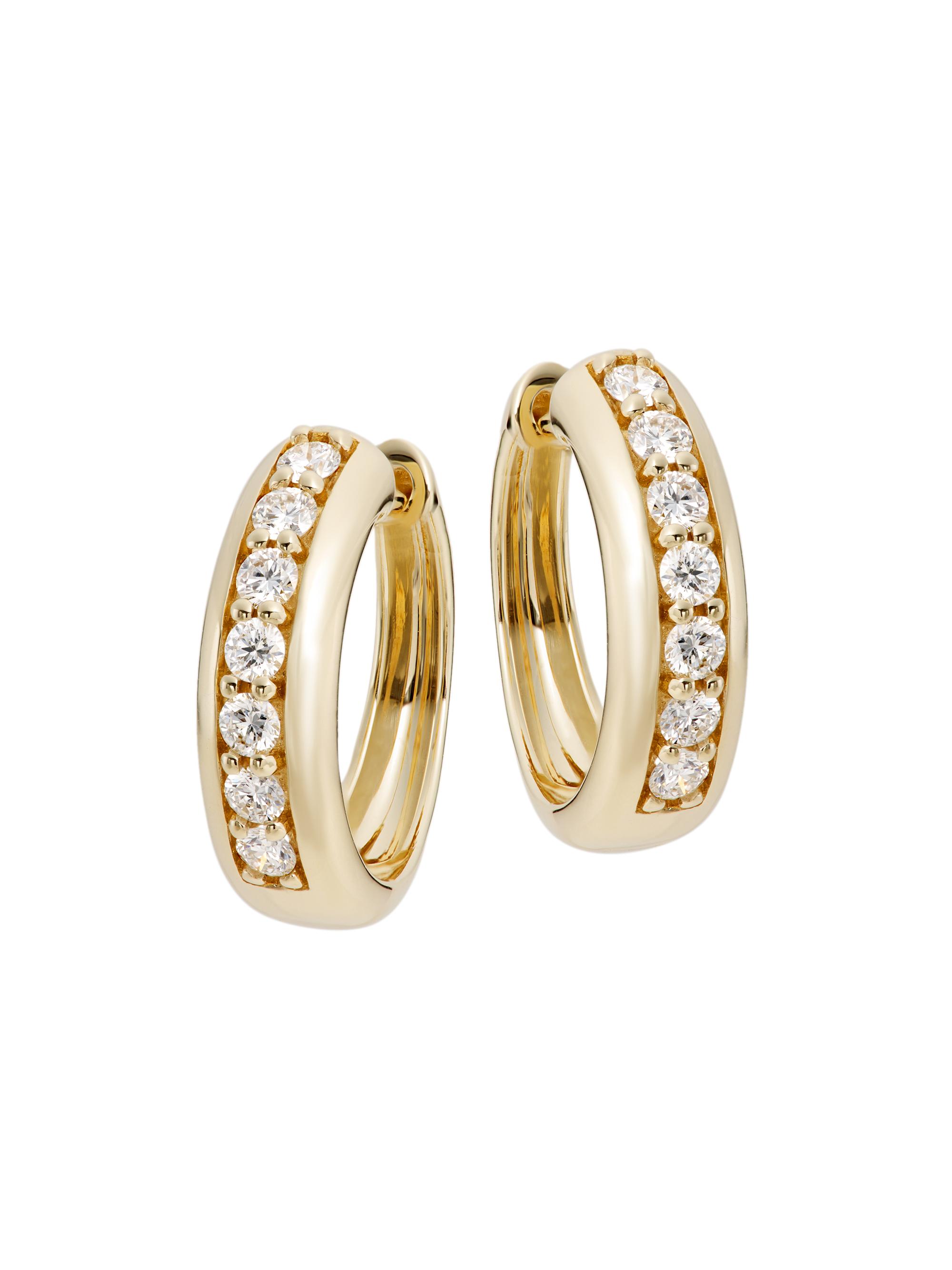 Saks Fifth Avenue Collection Women's 14K Yellow Gold & 0.48 TCW Diamond Hoop Earrings - Gold