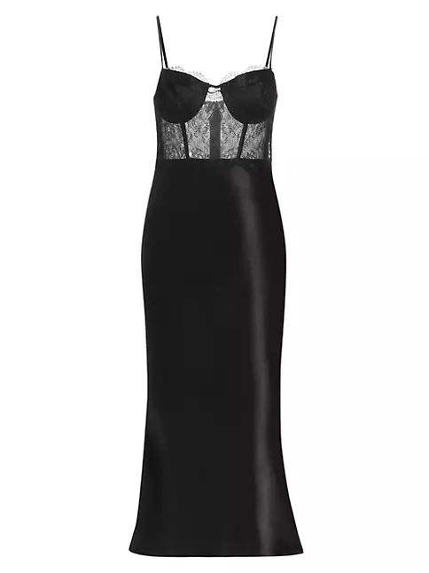 Shop Cami NYC Maureen Lace-Inset Midi-Dress | Saks Fifth Avenue