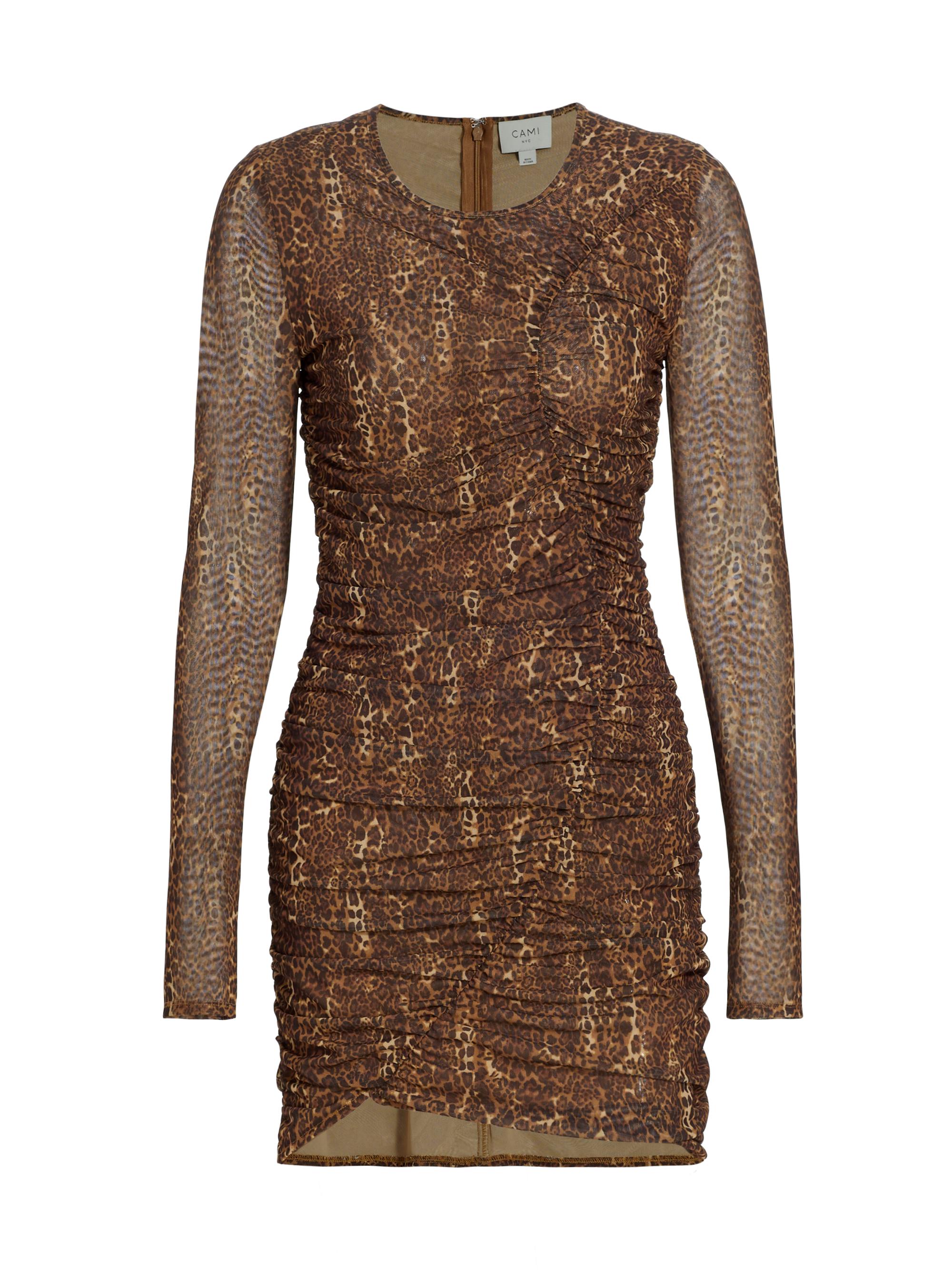 Cami NYC Women's Magdalena Leopard-Print Ruched Minidress - Animal Print