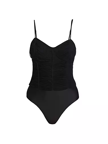 Cami NYC Anne Black Lace Bodysuit L59309 Woman's Size XS 0-2