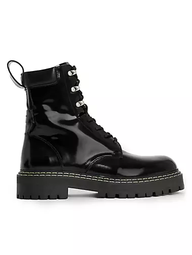 Heidi Patent Leather Lace-Up Boots