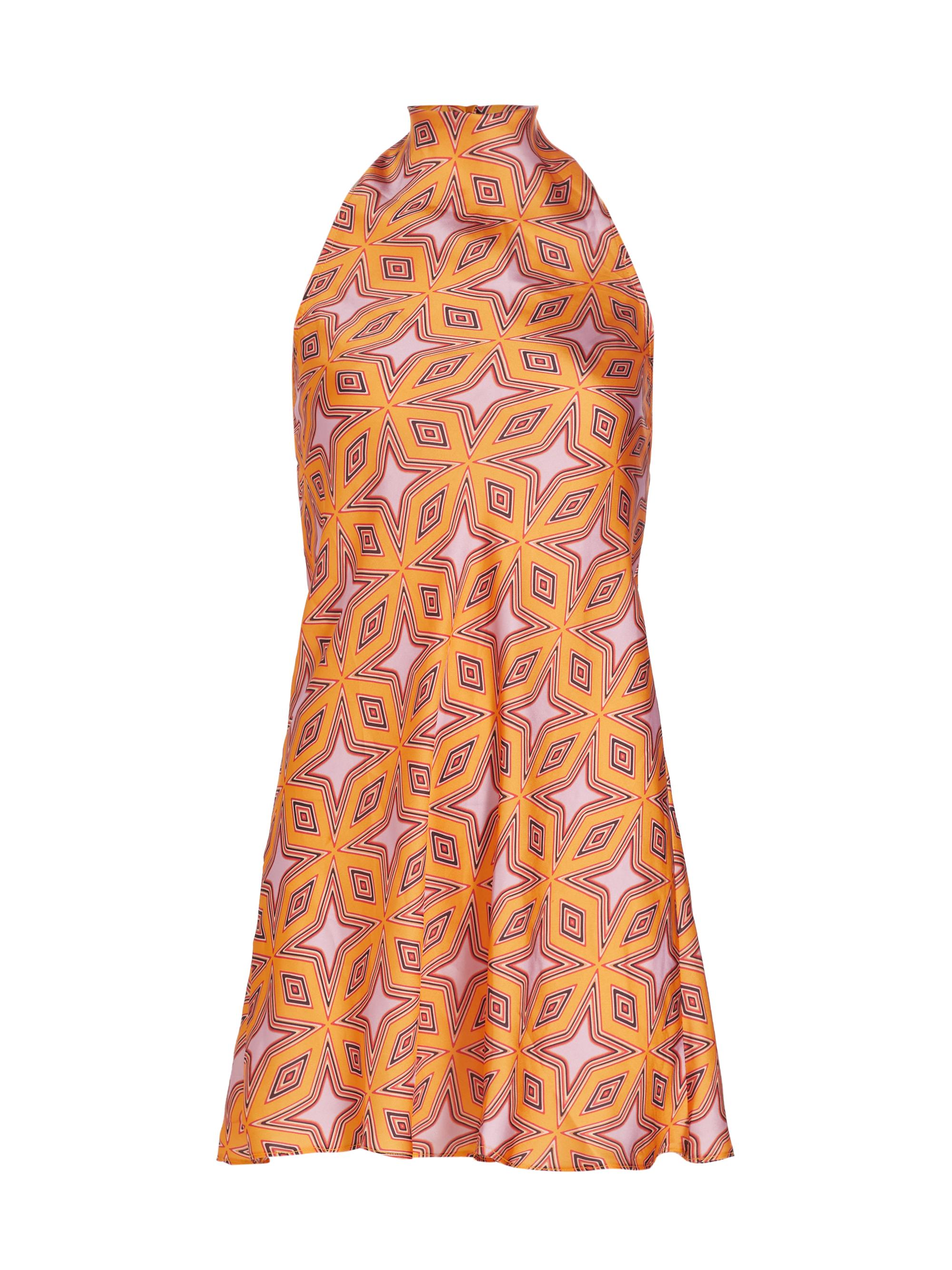 Claude Kameni Women's Priyagold Satin Geometric Minidress