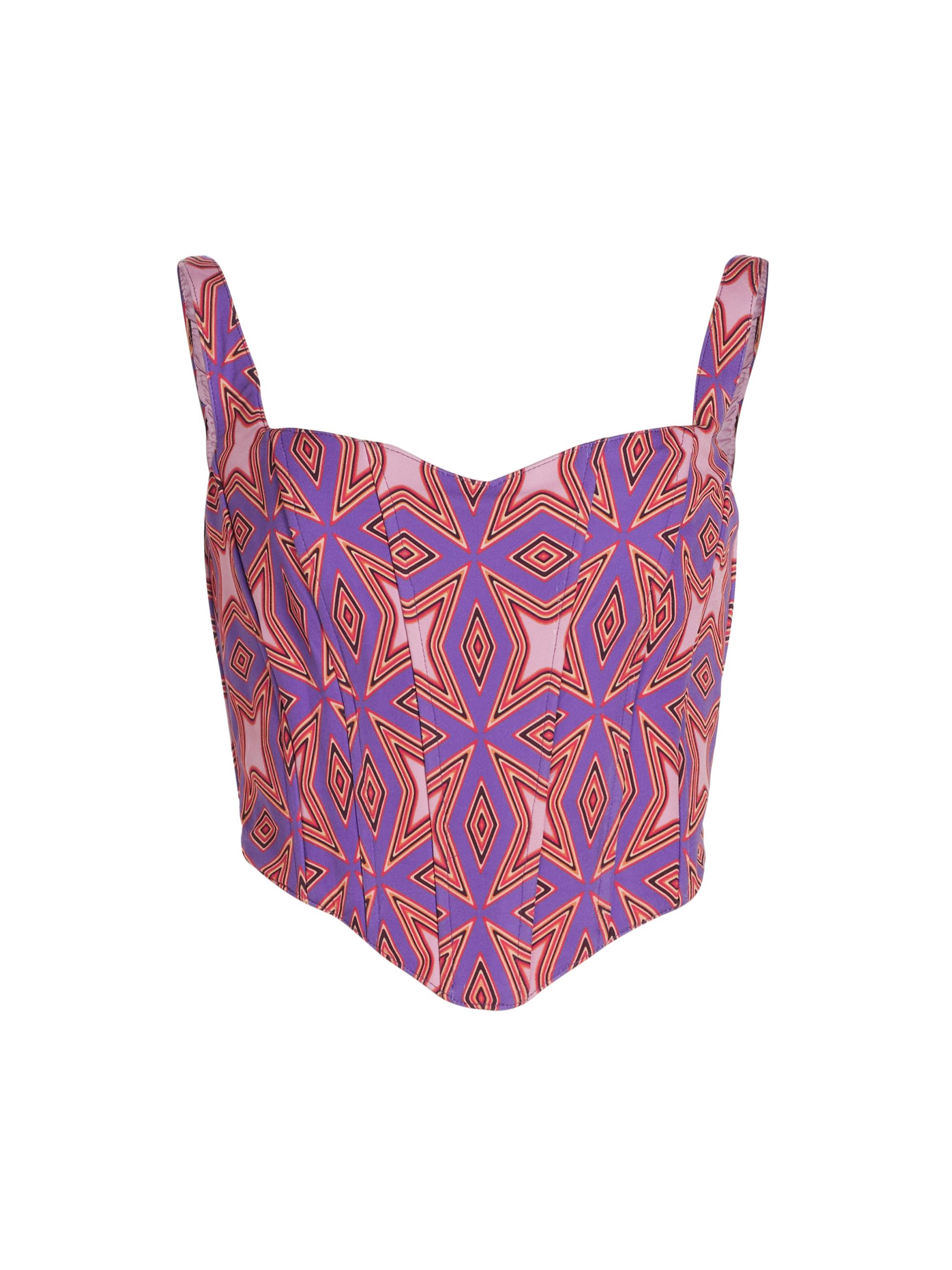 Claude Kameni Women's Alieda Corset Top - Multi Diamond Print