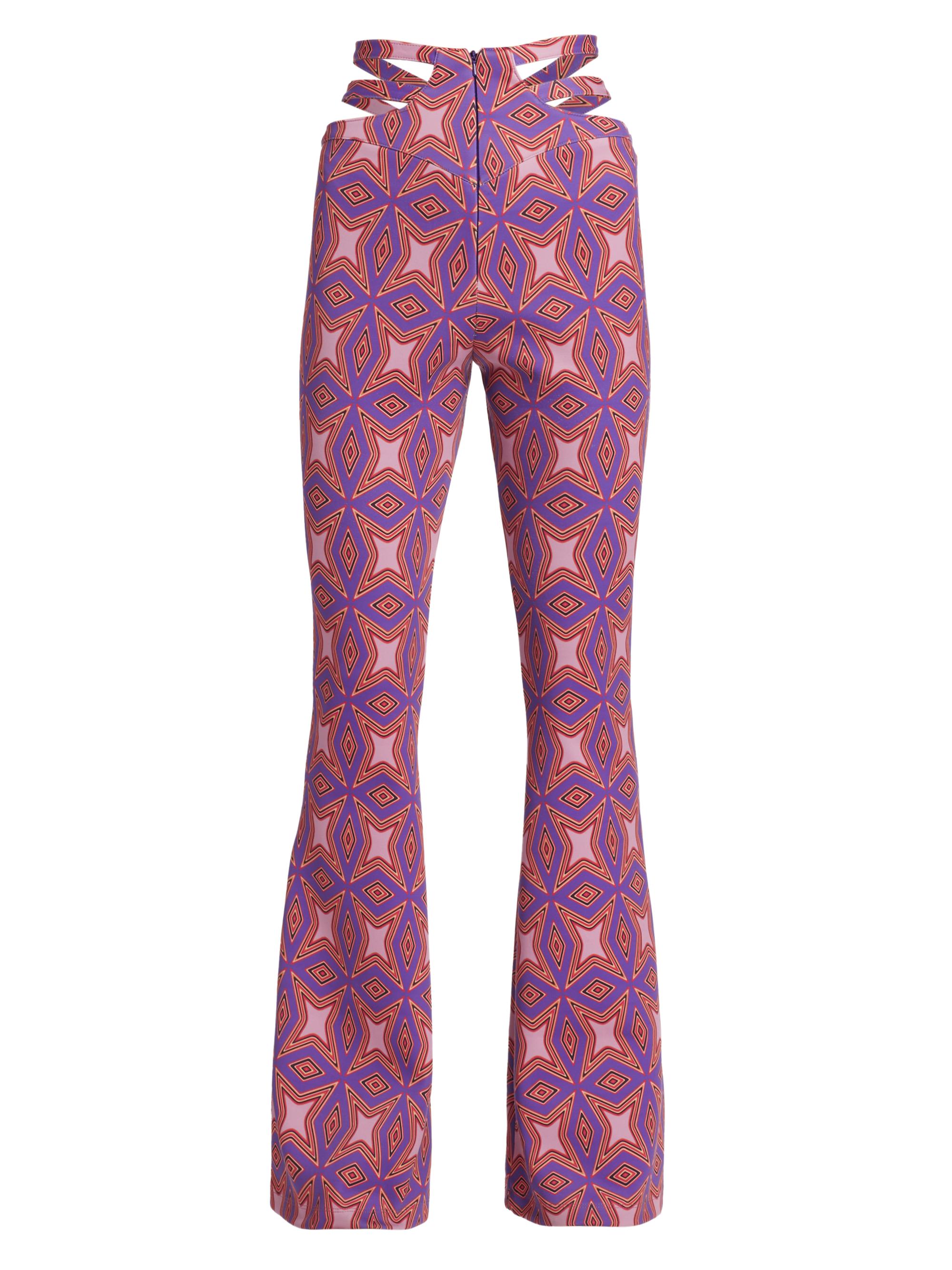 Claude Kameni Women's Sophia Flare Pants - Multi Diamond Print