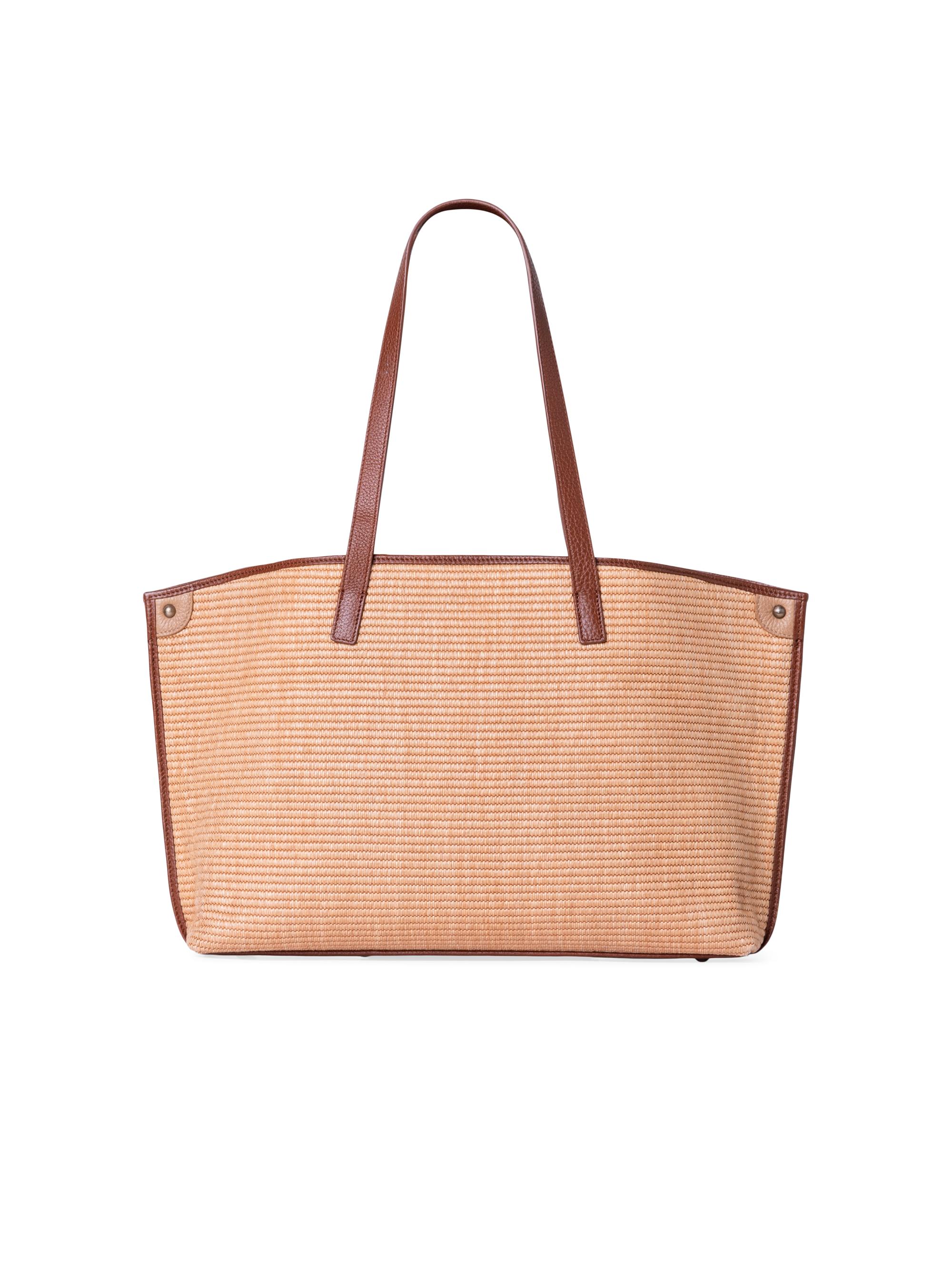 Akris Women's  Ai Raffia & Leather Tote Bag - Caramel