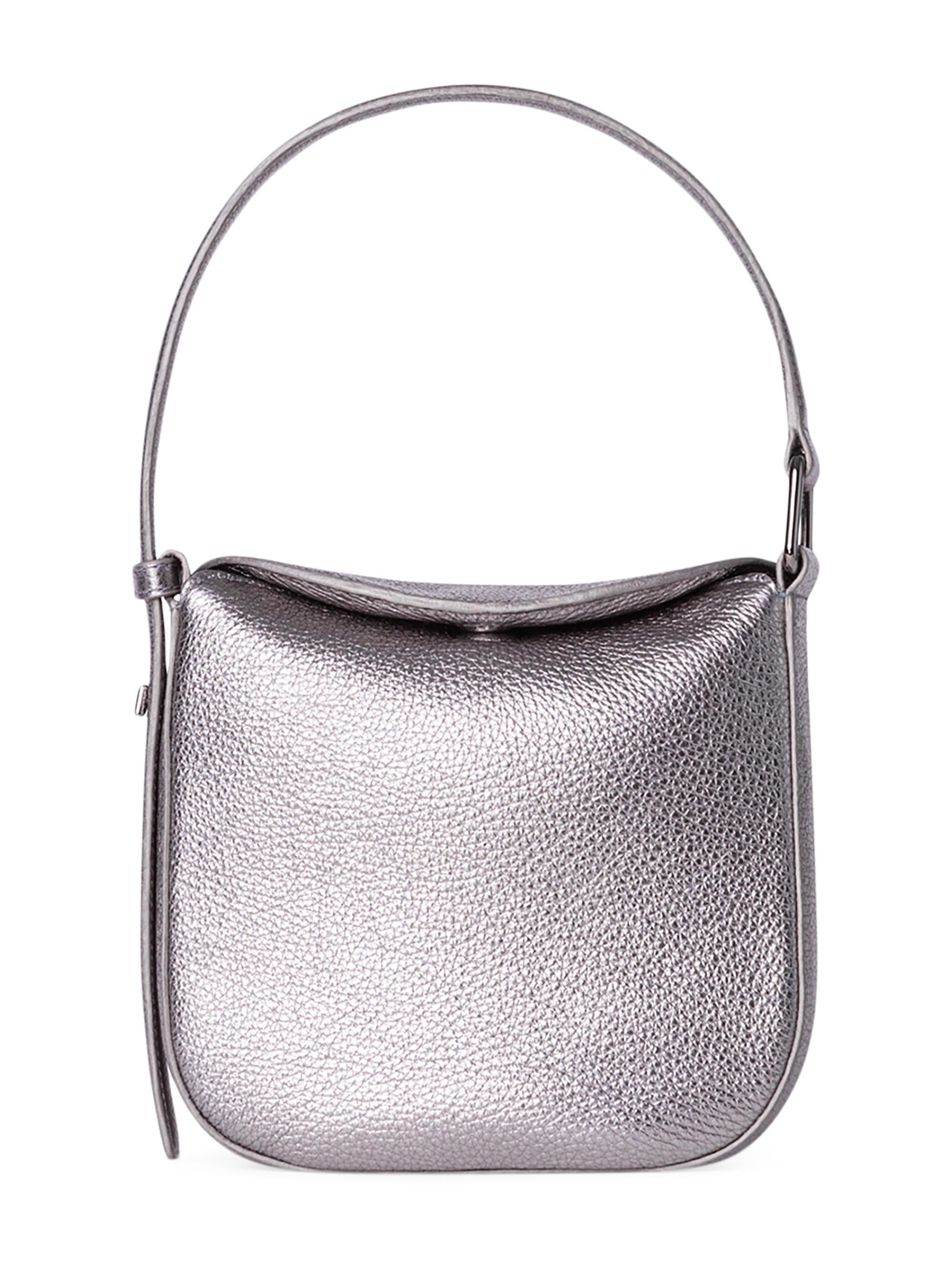 Akris Women's Anna Mini Leather Hobo Bag - Grey Metallic