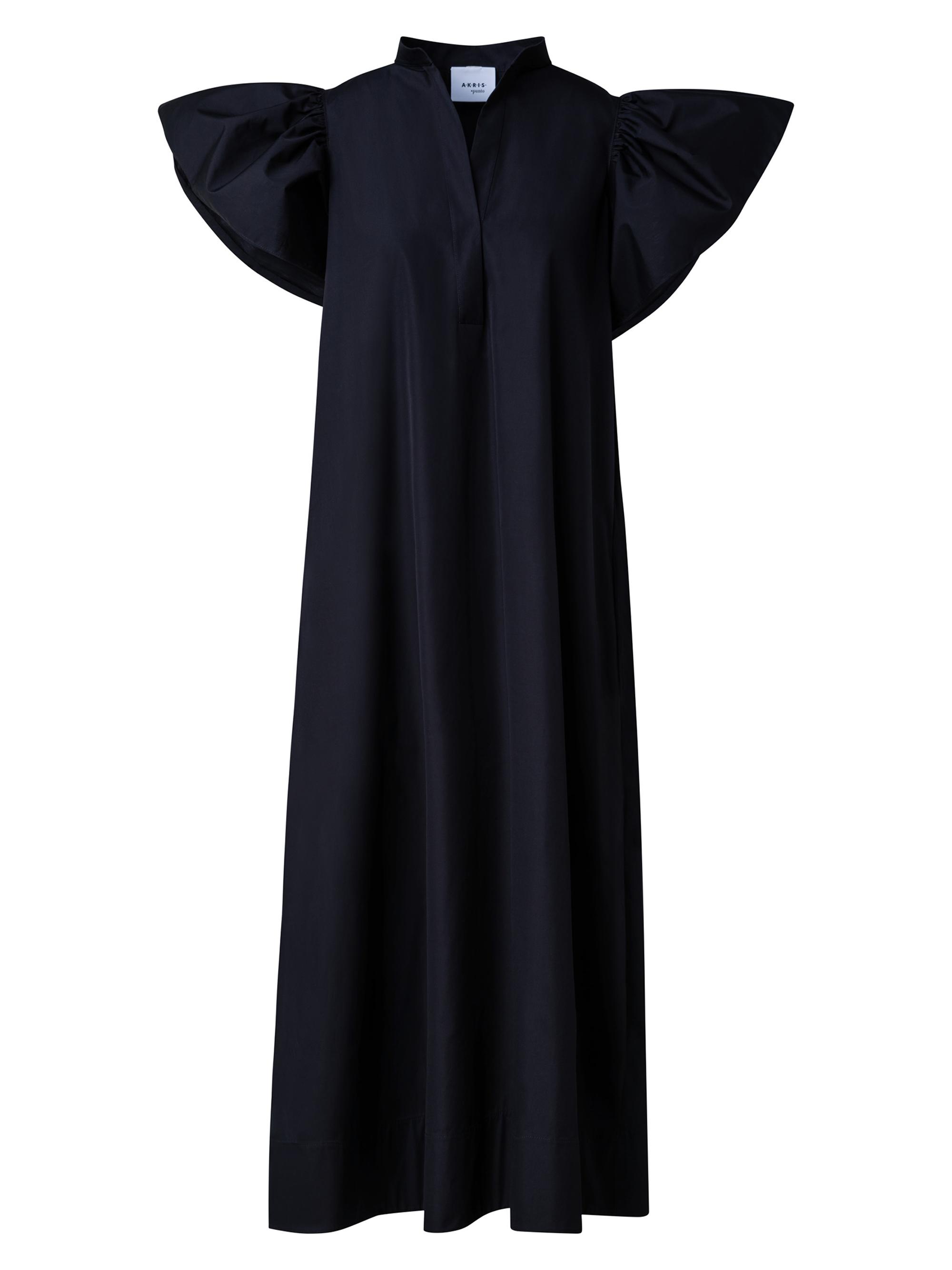 Akris punto Women's Short-Sleeve Poplin Midi-Dress - Black