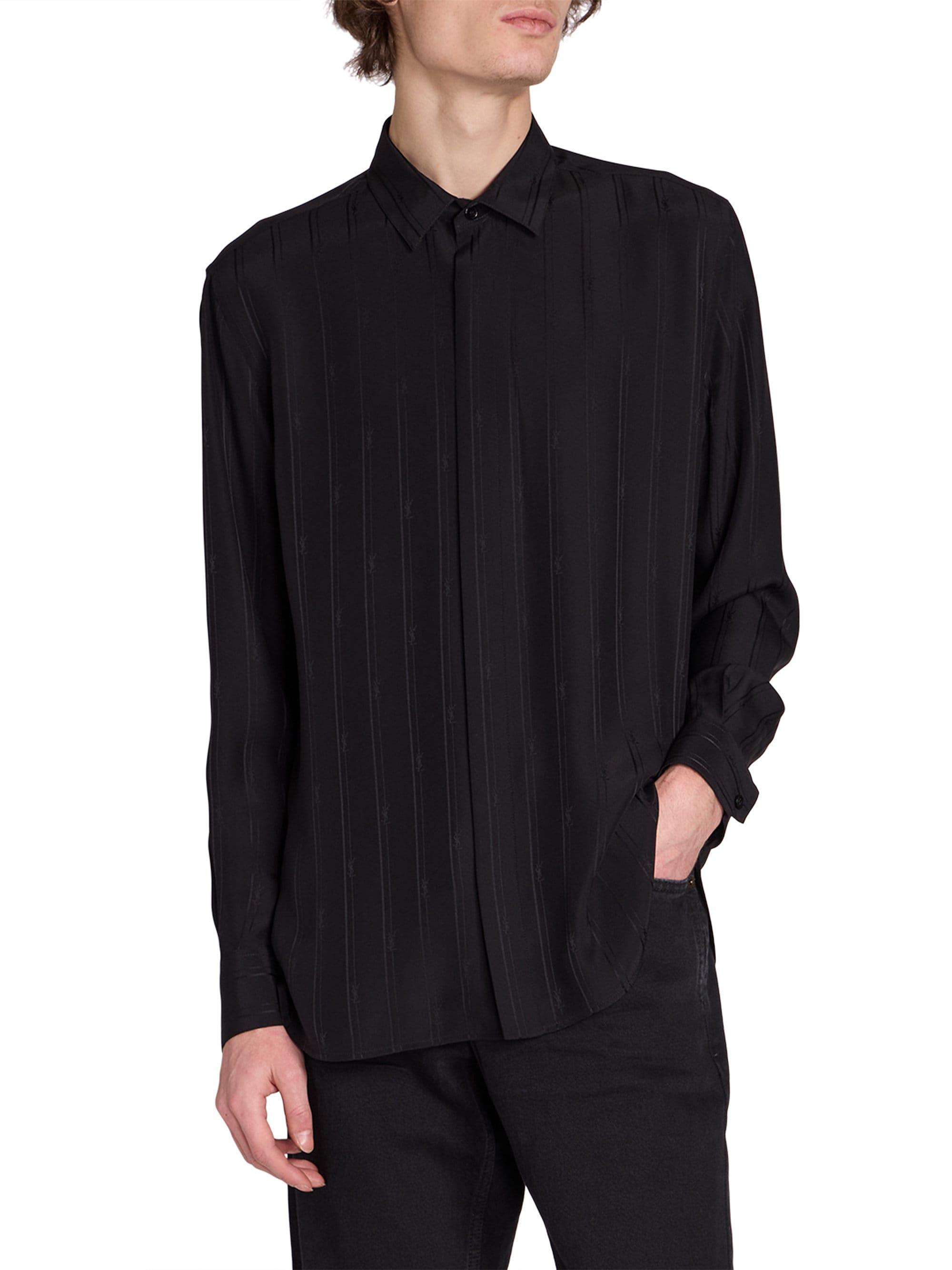 Yves Saint Laurentのシャツです Saint Laurent Yves Collar Shirt In Matte And Shiny Cassandre