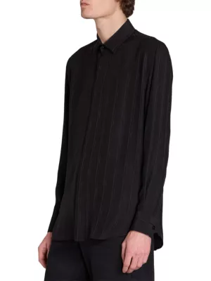 Saint Laurent buttoned silk shirt - Black