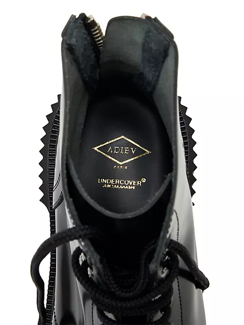Undercover Men's Adieu x Undercover Leather Lug-Sole Combat Boots - Black - Size 8