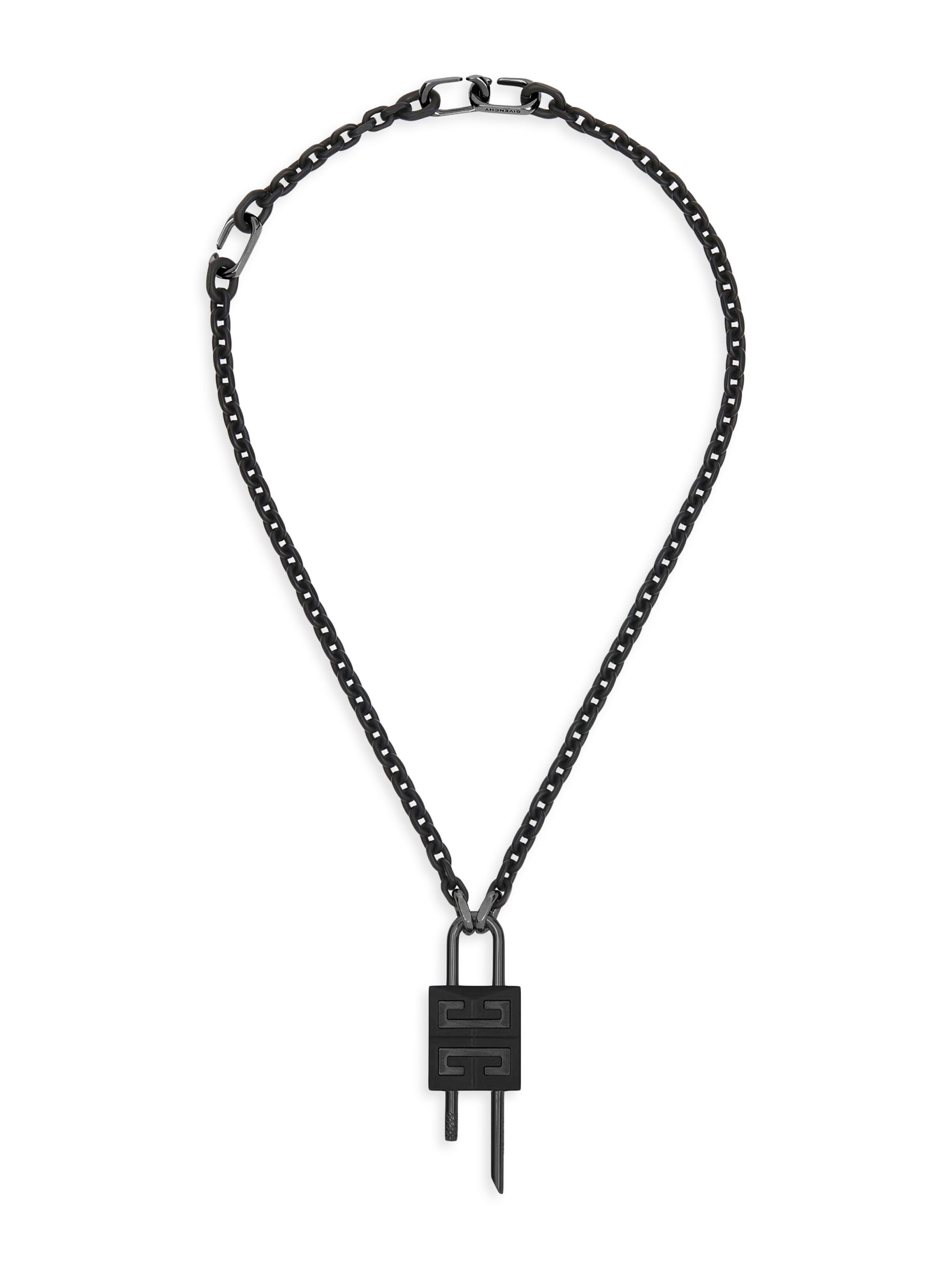 Givenchy Men's Lock Necklace In Metal - Black