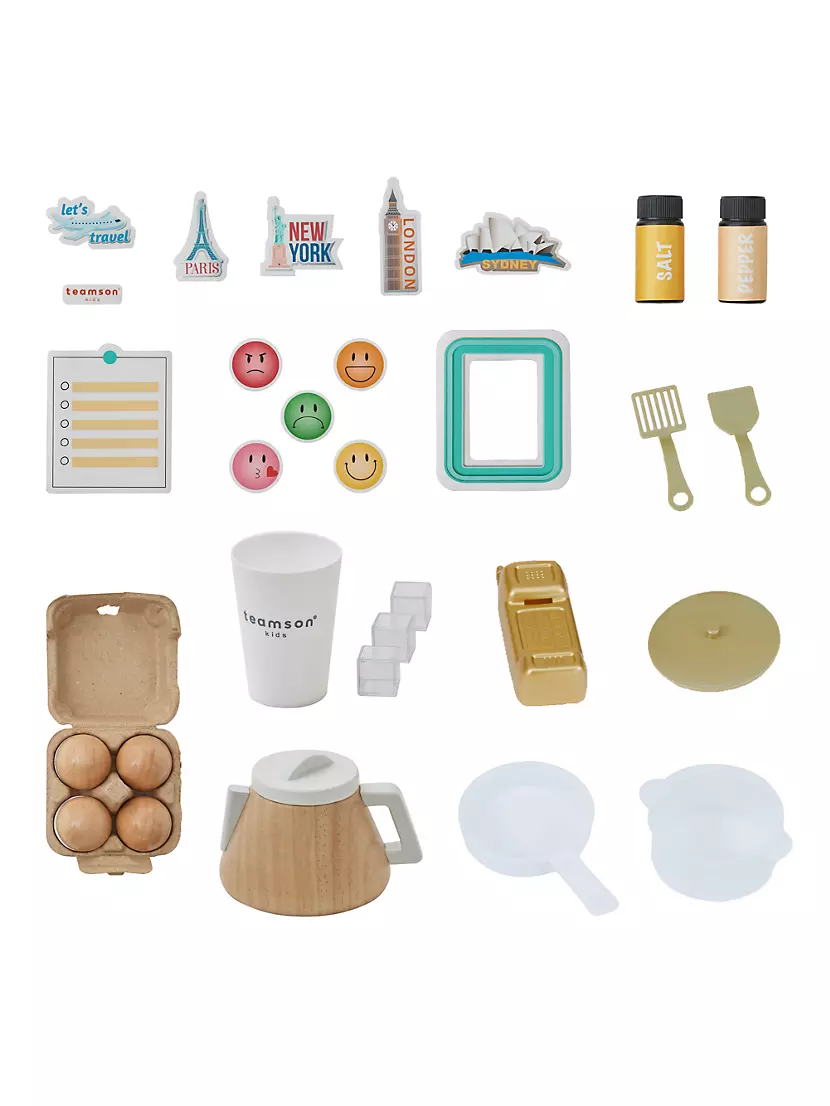 Teamson Kids Little Chef Atlanta Modular Play Kitchen + Accessories, White/gold  : Target
