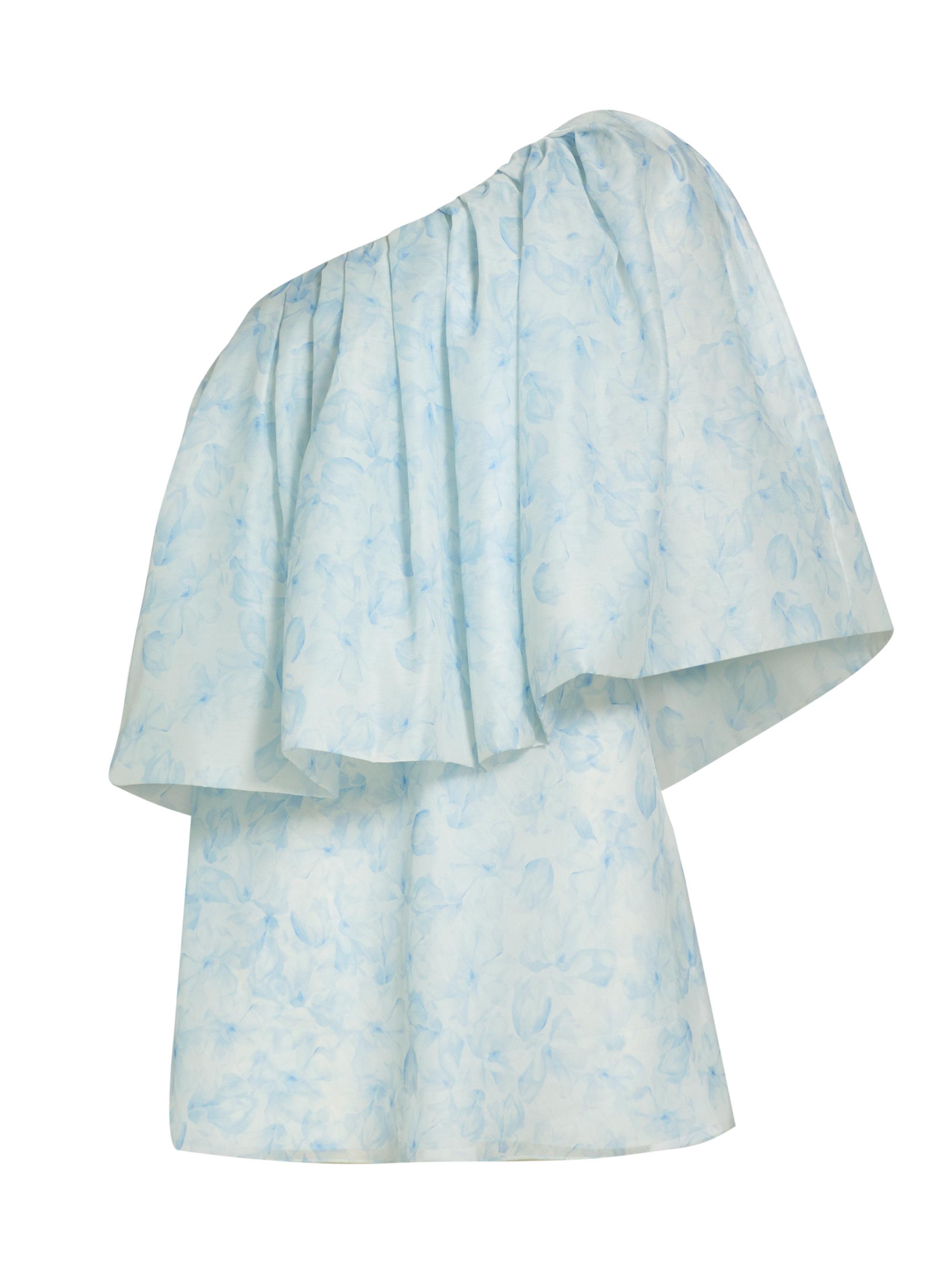 Sachin & Babi Women's Chantal Flounce One-Shoulder Minidress - Degrade Blue Floral