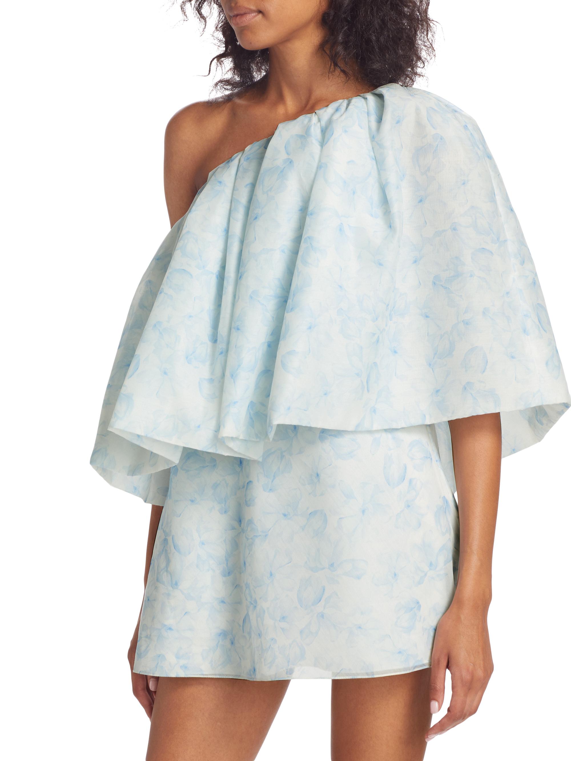 SACHIN BABI Chantal Flounce One-Shoulder Minidress | Saks Fifth Avenue