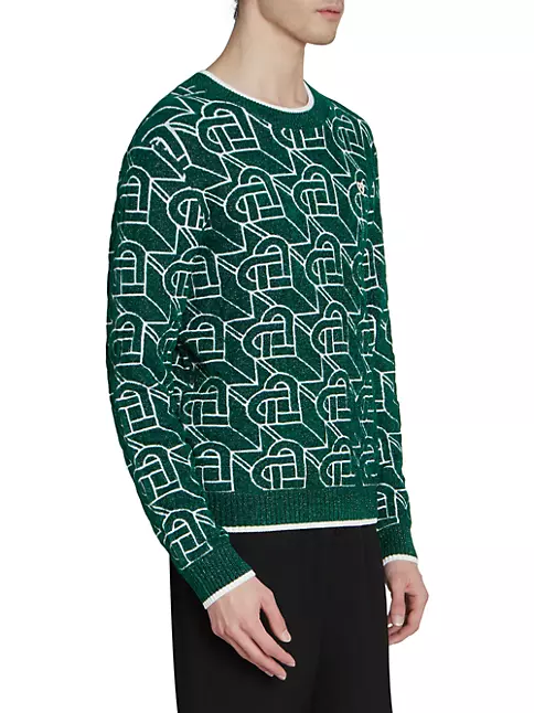 Casablanca Green Heart Monogram Sweater