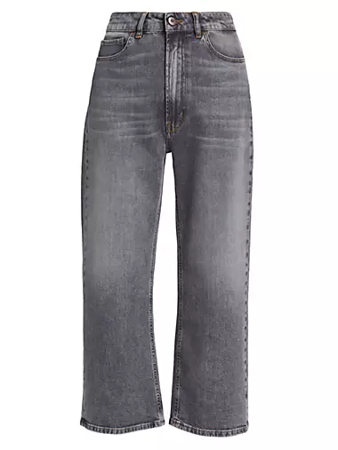 KAYA Two Tone High Waist Crossover Denim Jeans